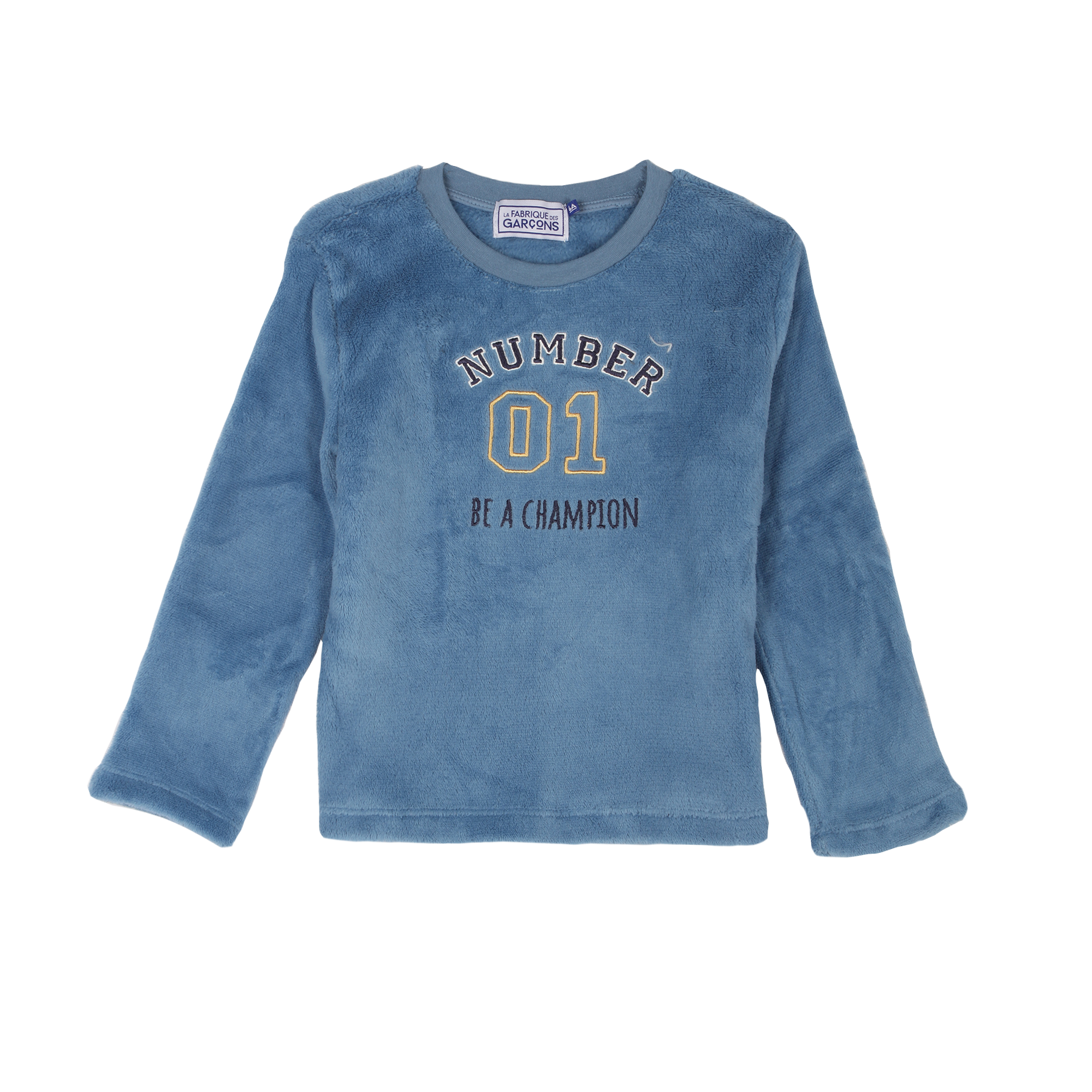 Pyjama coral fleece à rayures 3/12 ans - Bleu