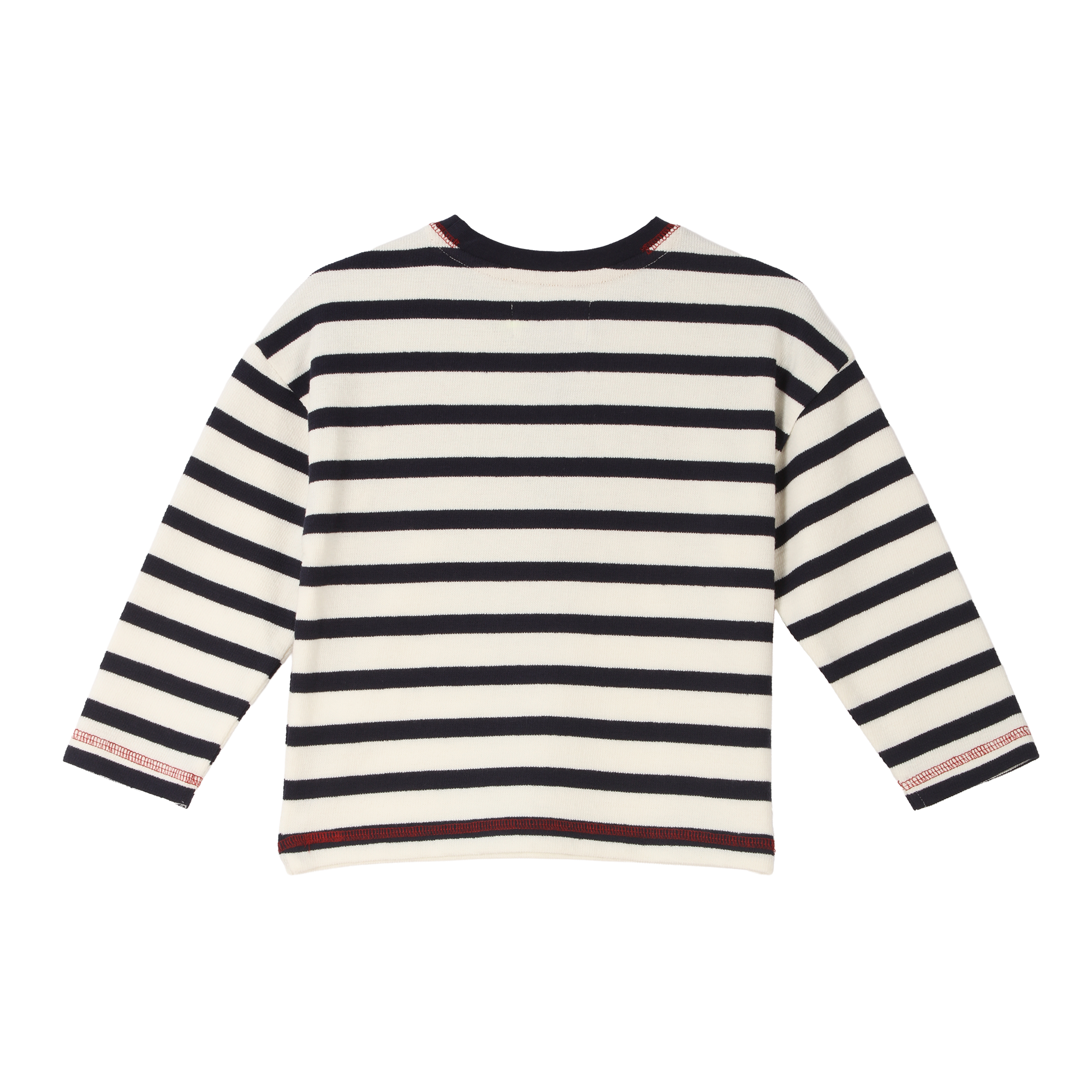Tee-shirt manches longues marinière 3/12 ans - Bleu foncé