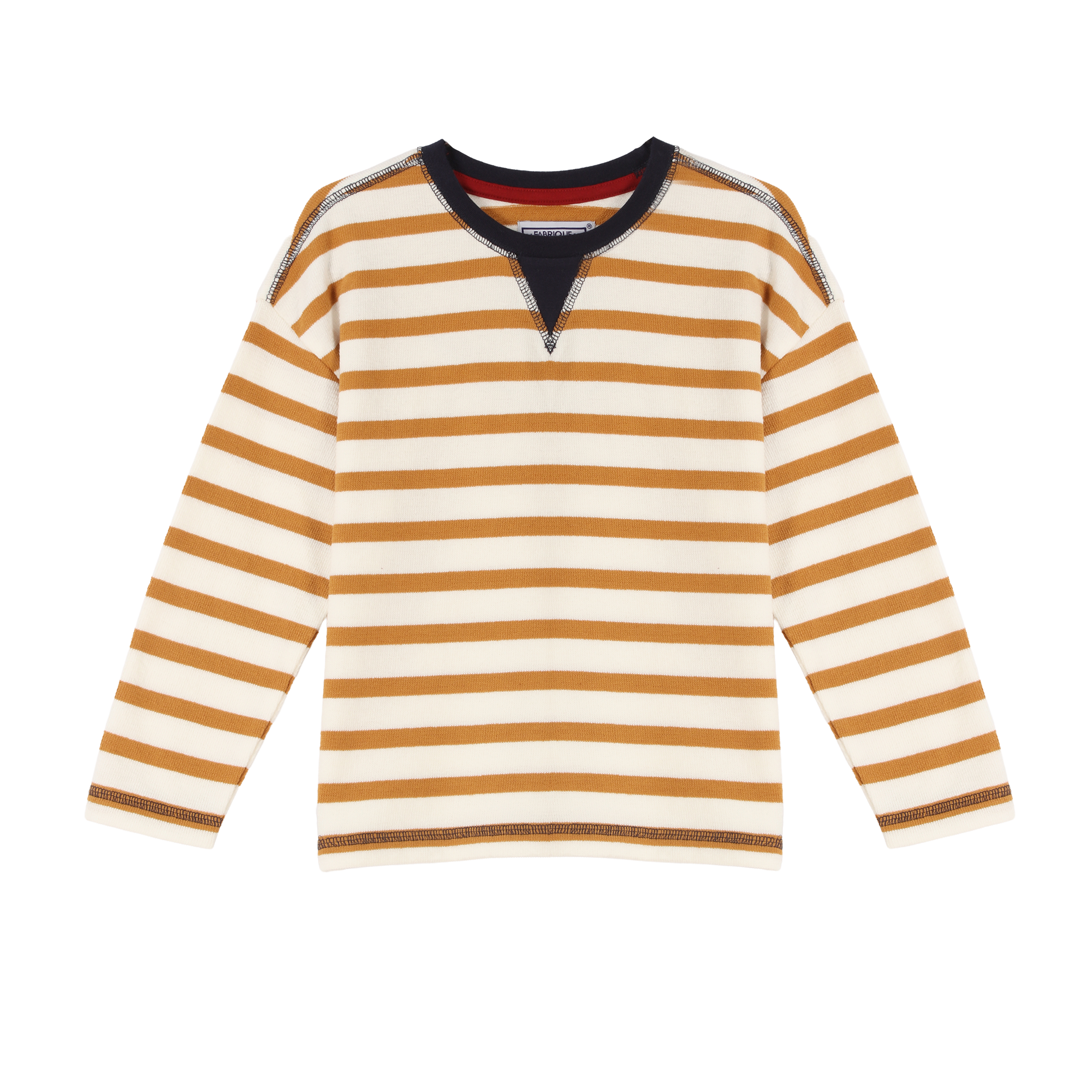 Tee-shirt manches longues marinière 3/12 ans - Bleu foncé