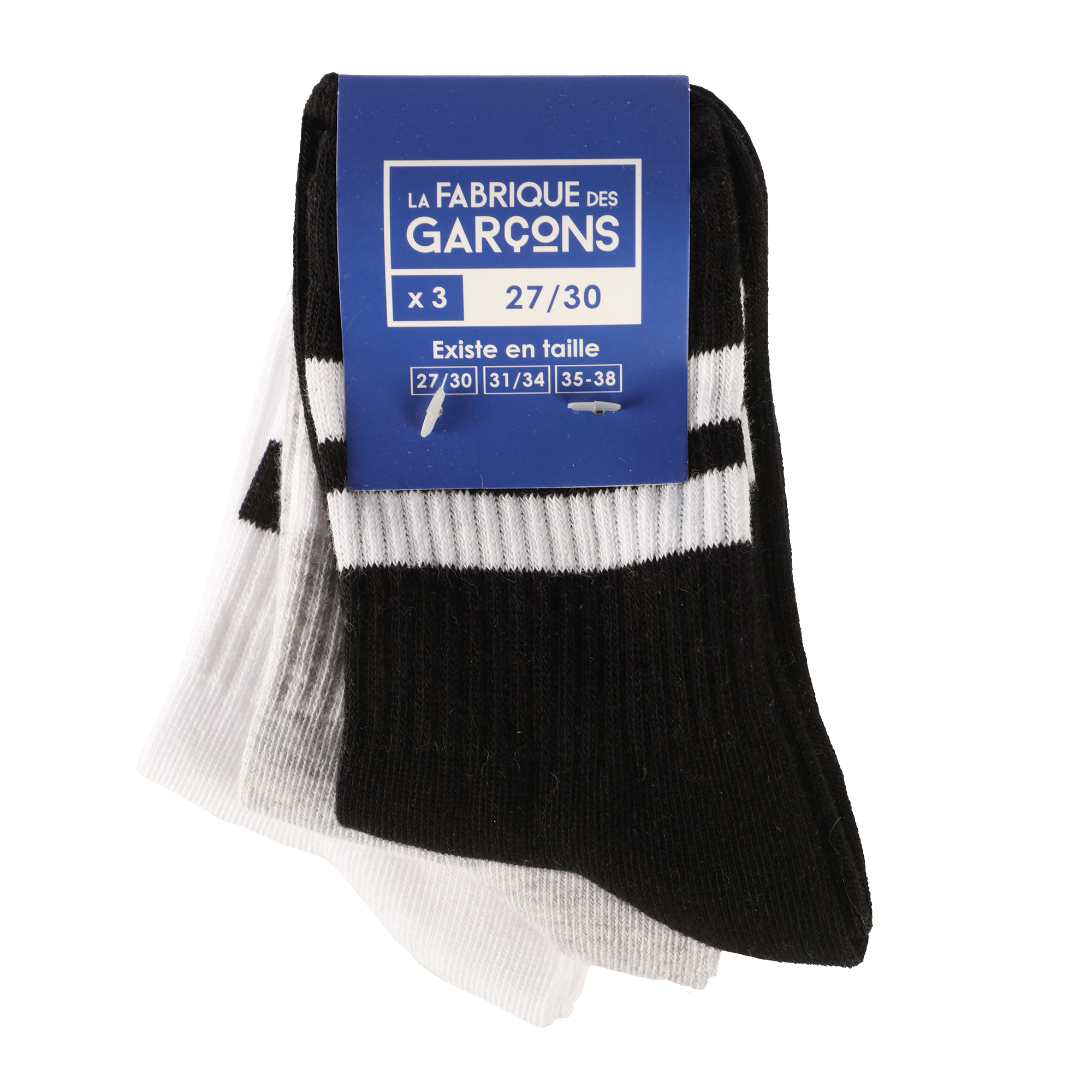 Lot de 3 paires de chaussettes 27/38 - Bleu