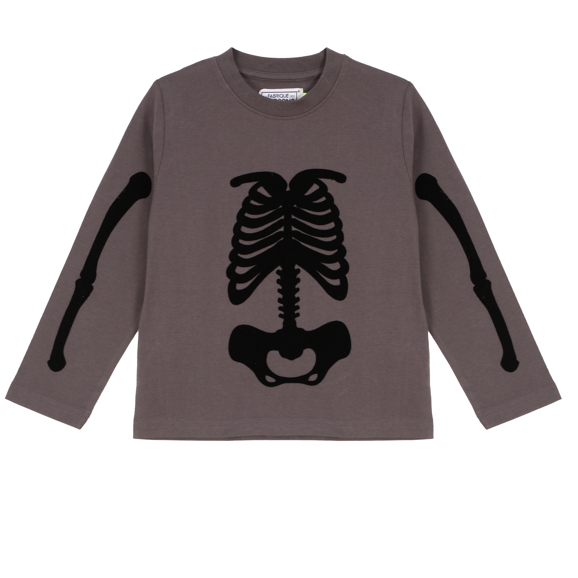 Tee-shirt manches longues avec animation 3-12 ans  - Gris