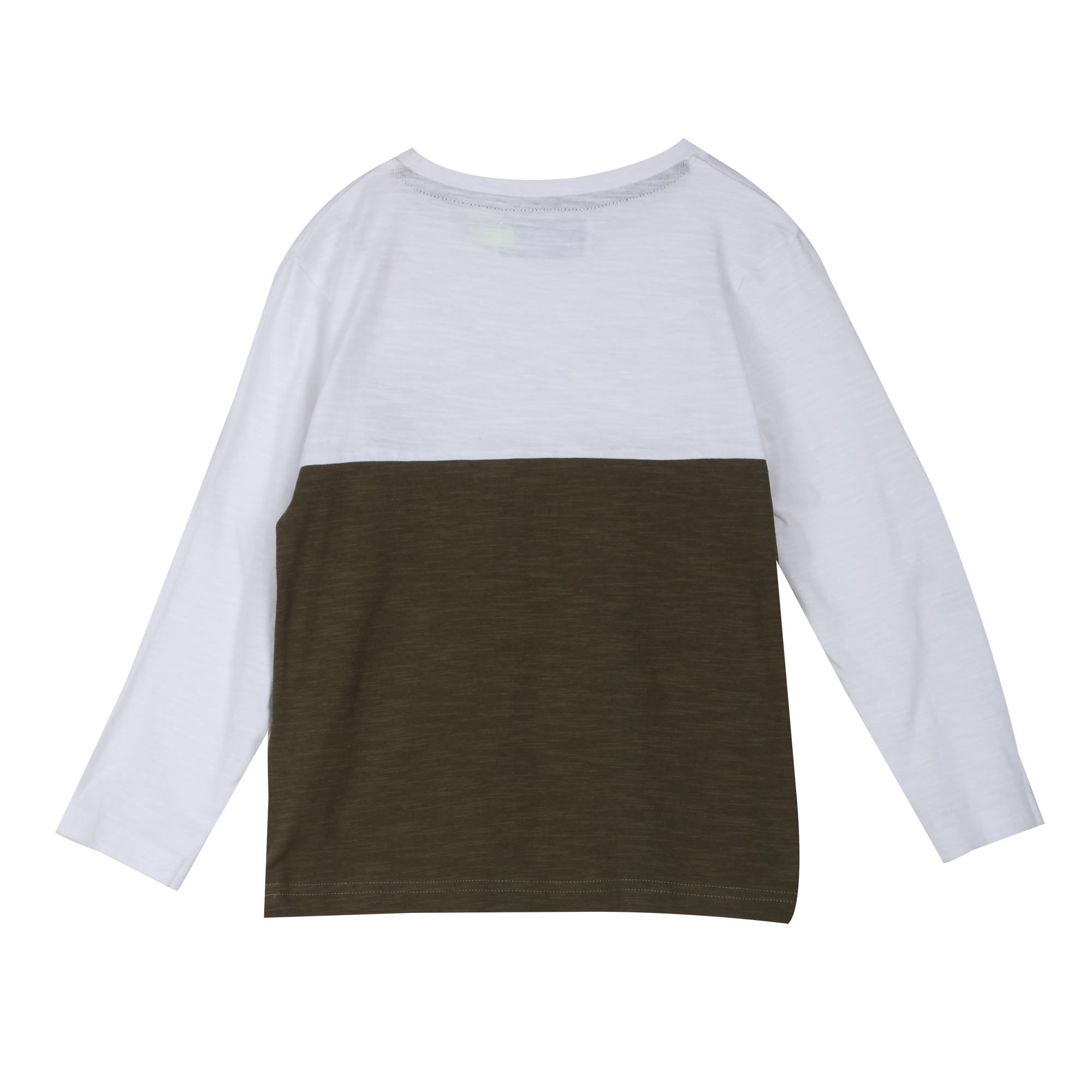Tee-shirt manches longues color block 3/12 ans - Kaki