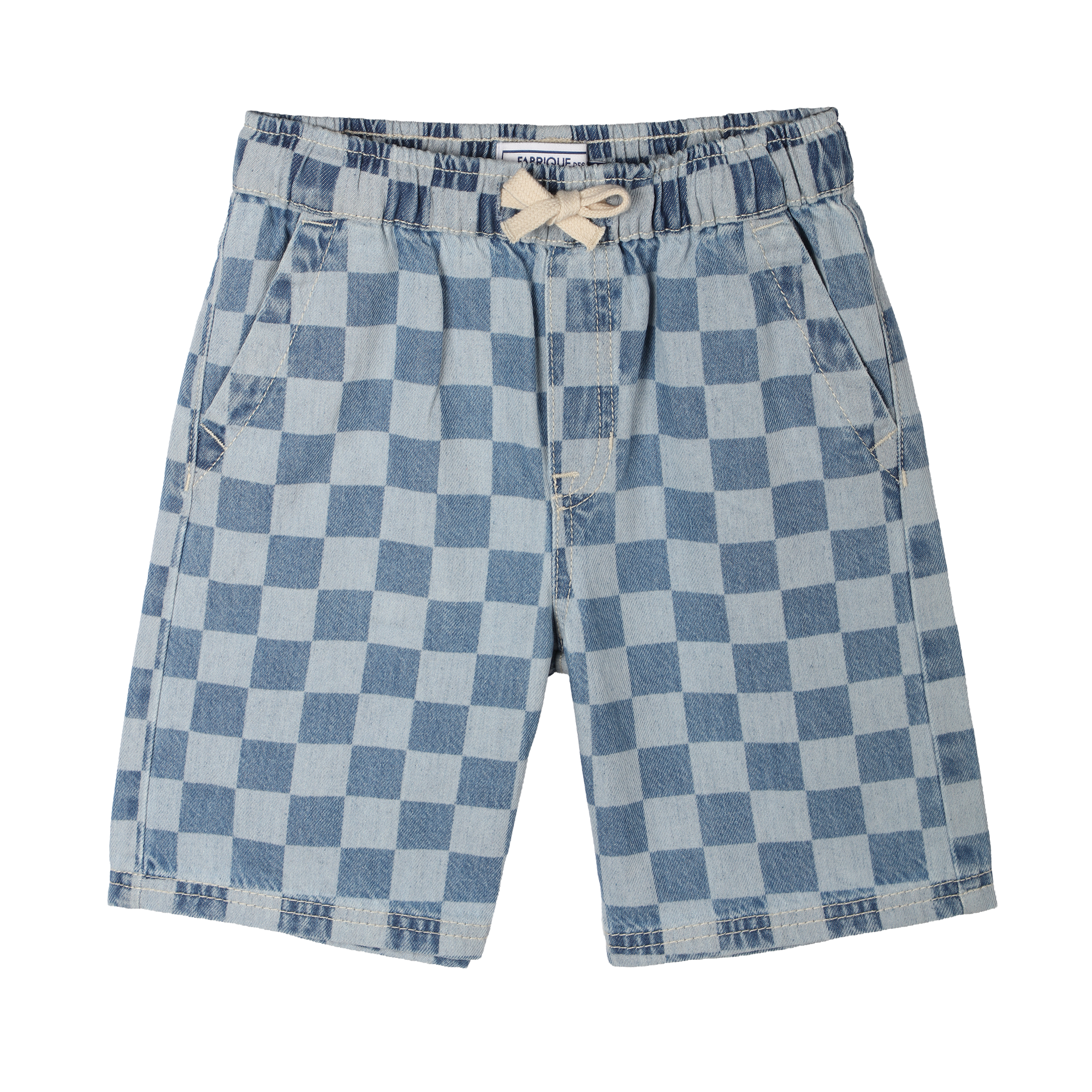 Bermuda damier en jean