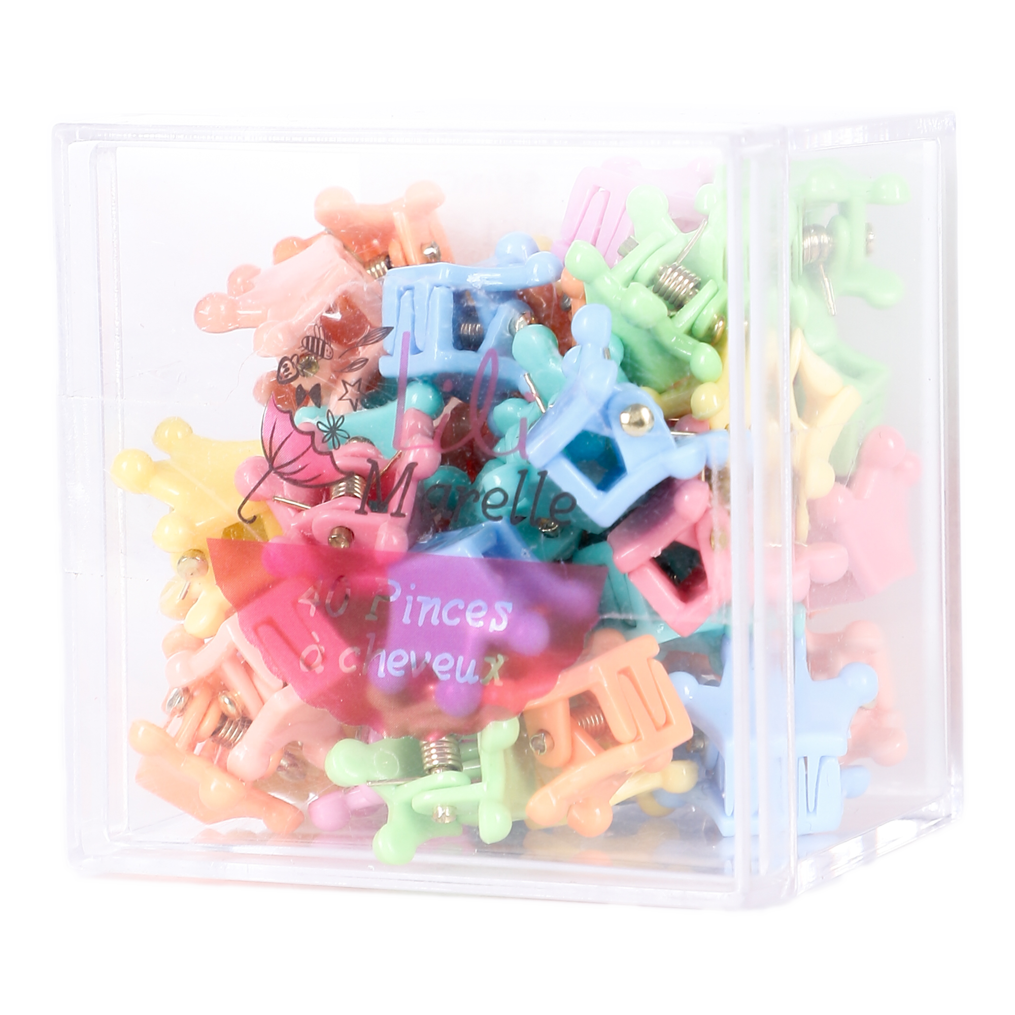 Boîte de 40 petites pinces fantaisie