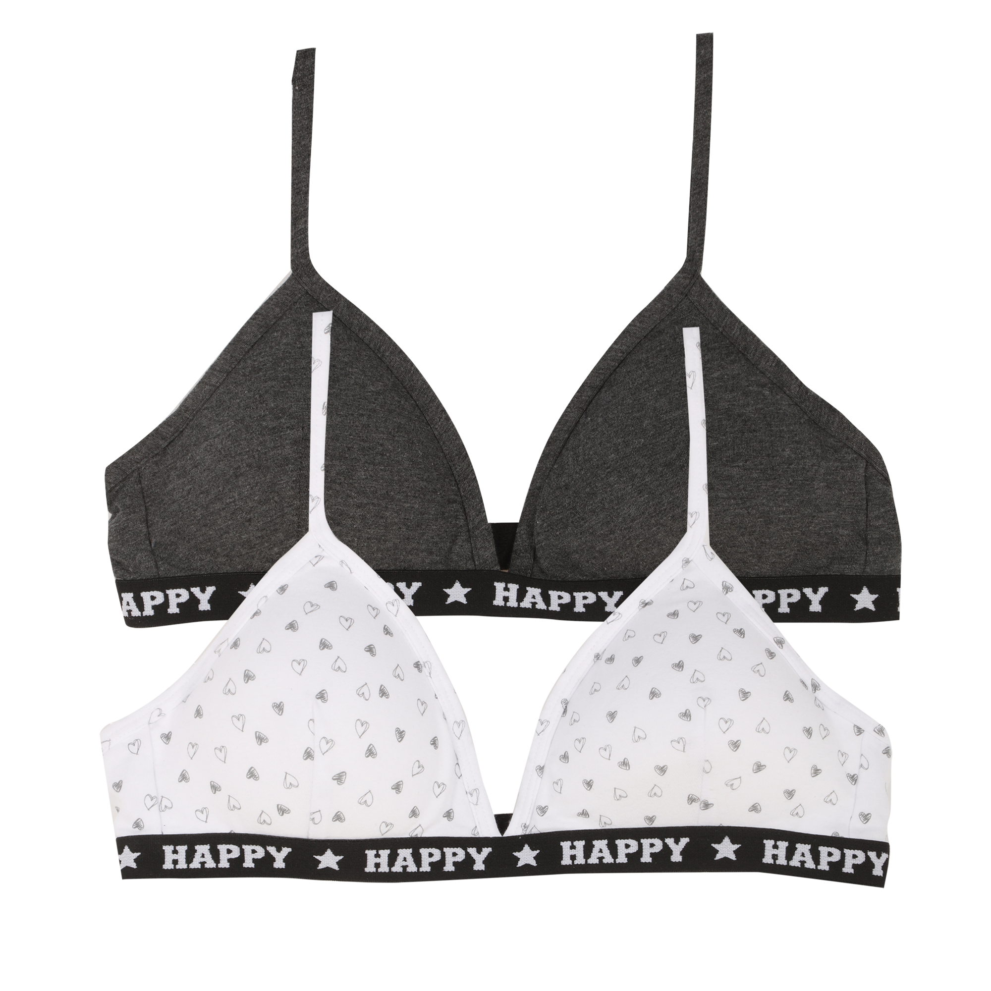 Lot de 2 soutien gorges en coton coque fine - Gris