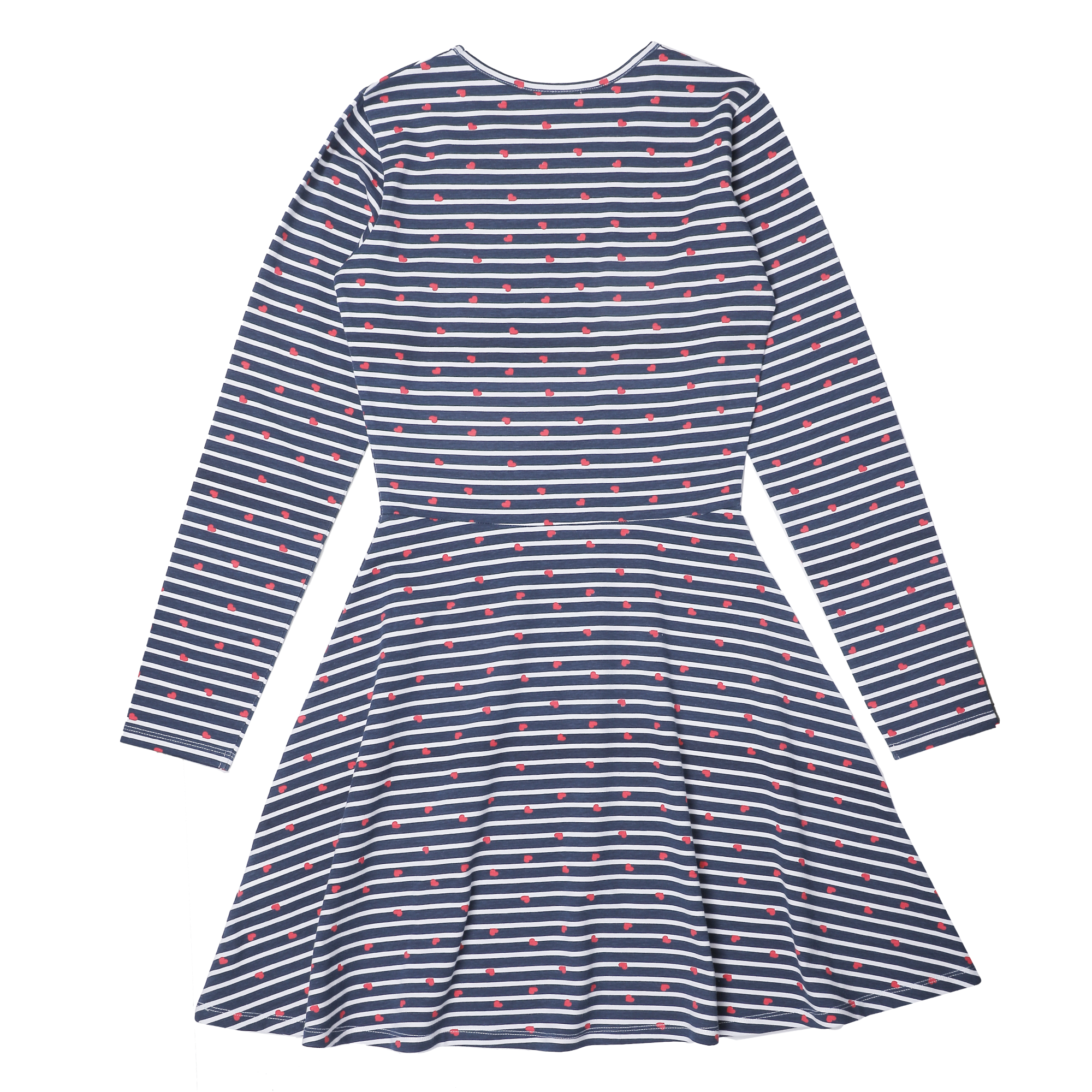 Robe rayée à manches longues 8/12 ans - Bleu foncé