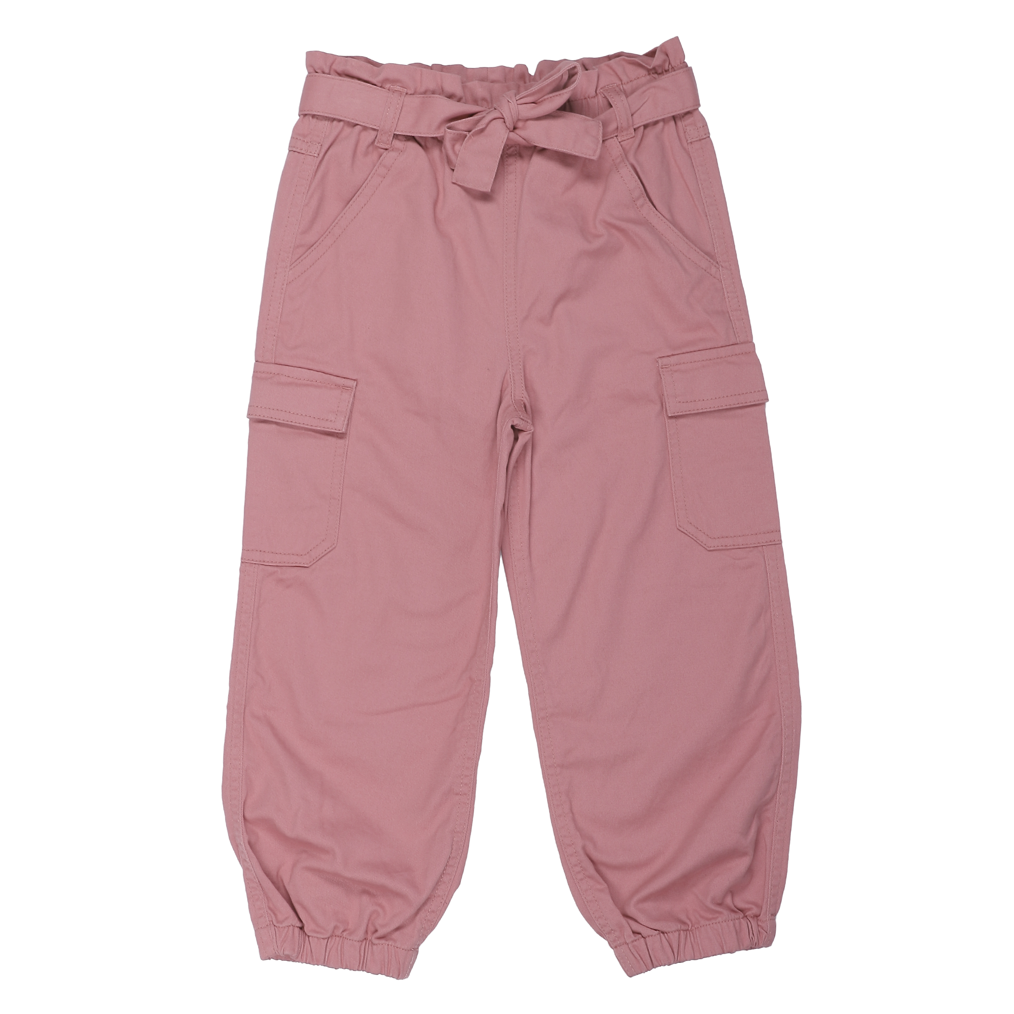 Pantalon cargo rose à ceinture 3/10 ans  - Rose