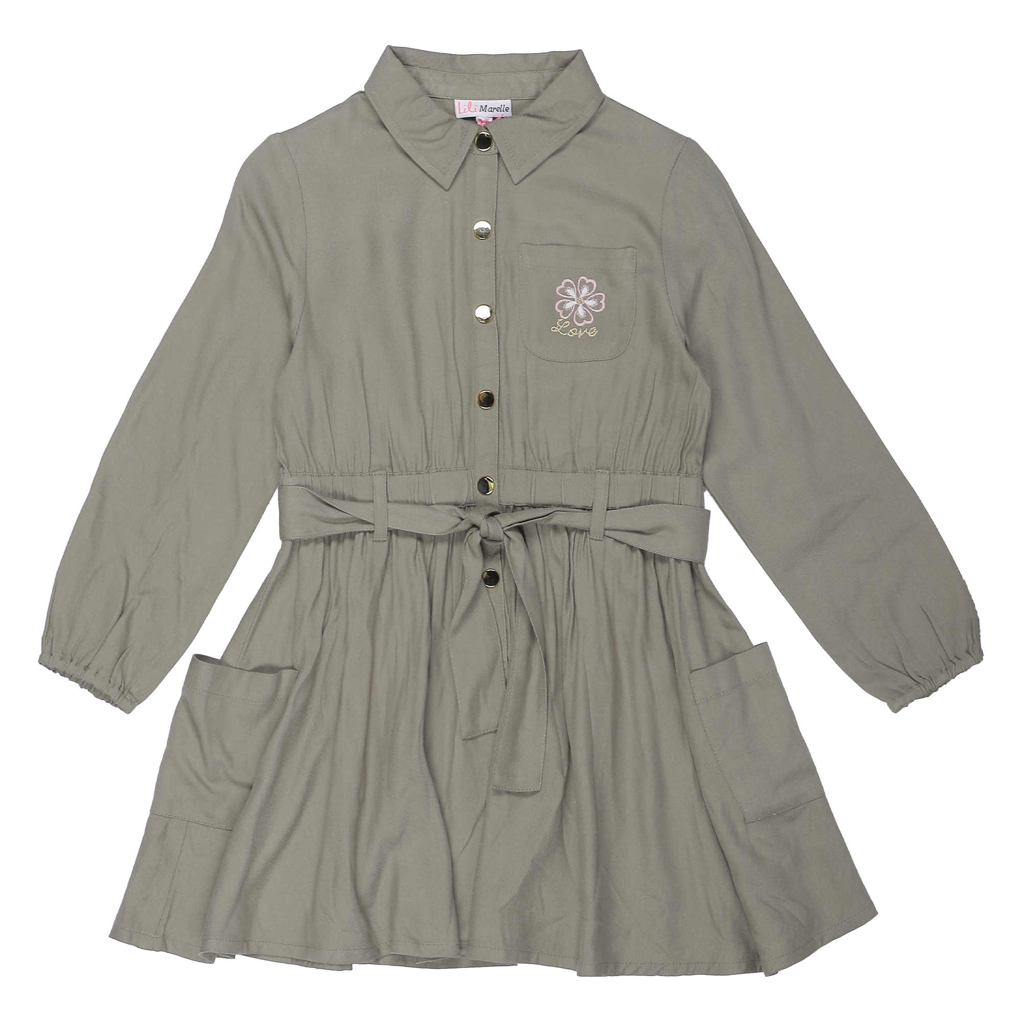Robe saharienne 3/10 ans - Rose