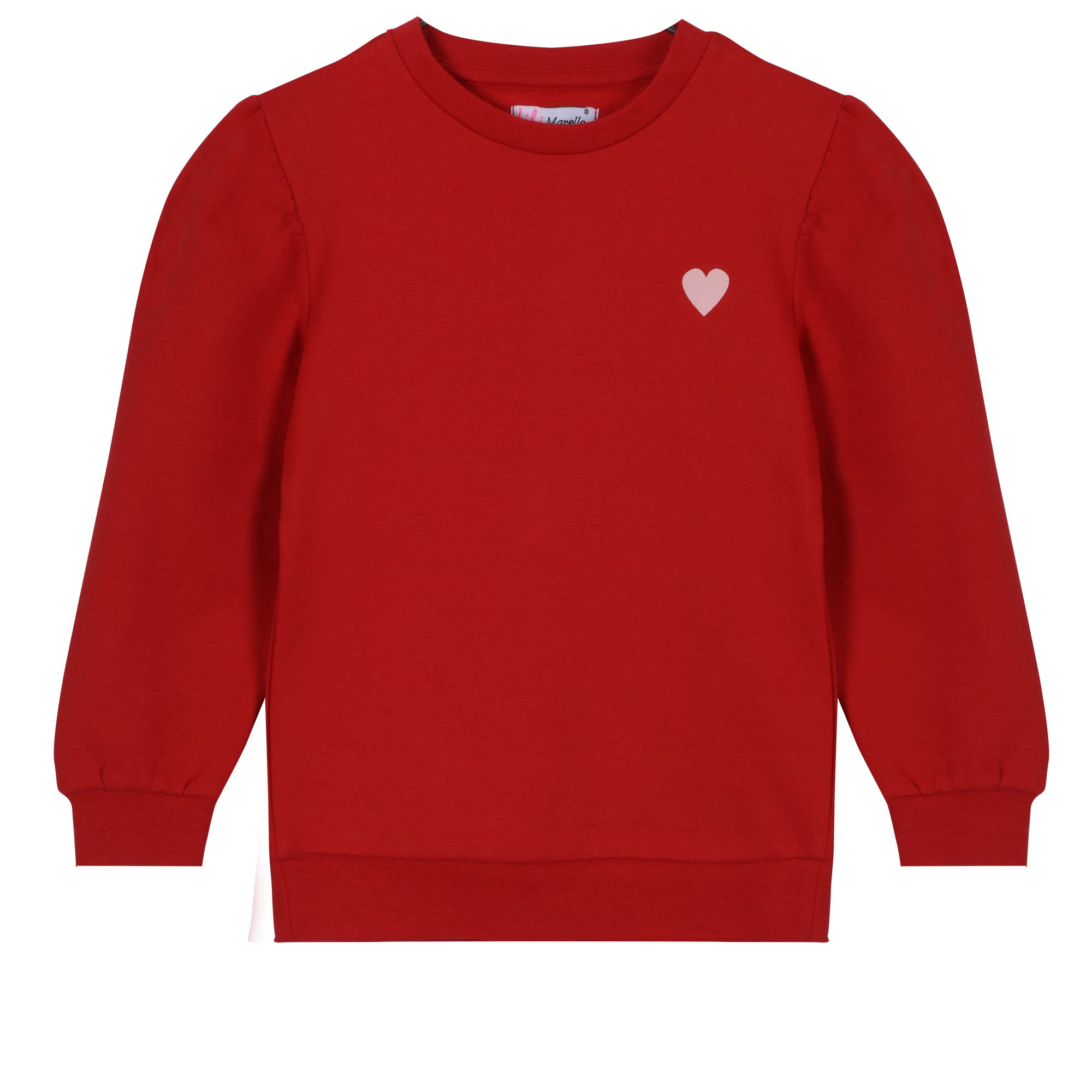 Sweat col rond brodé cœur 3/12 ans - Bleu foncé