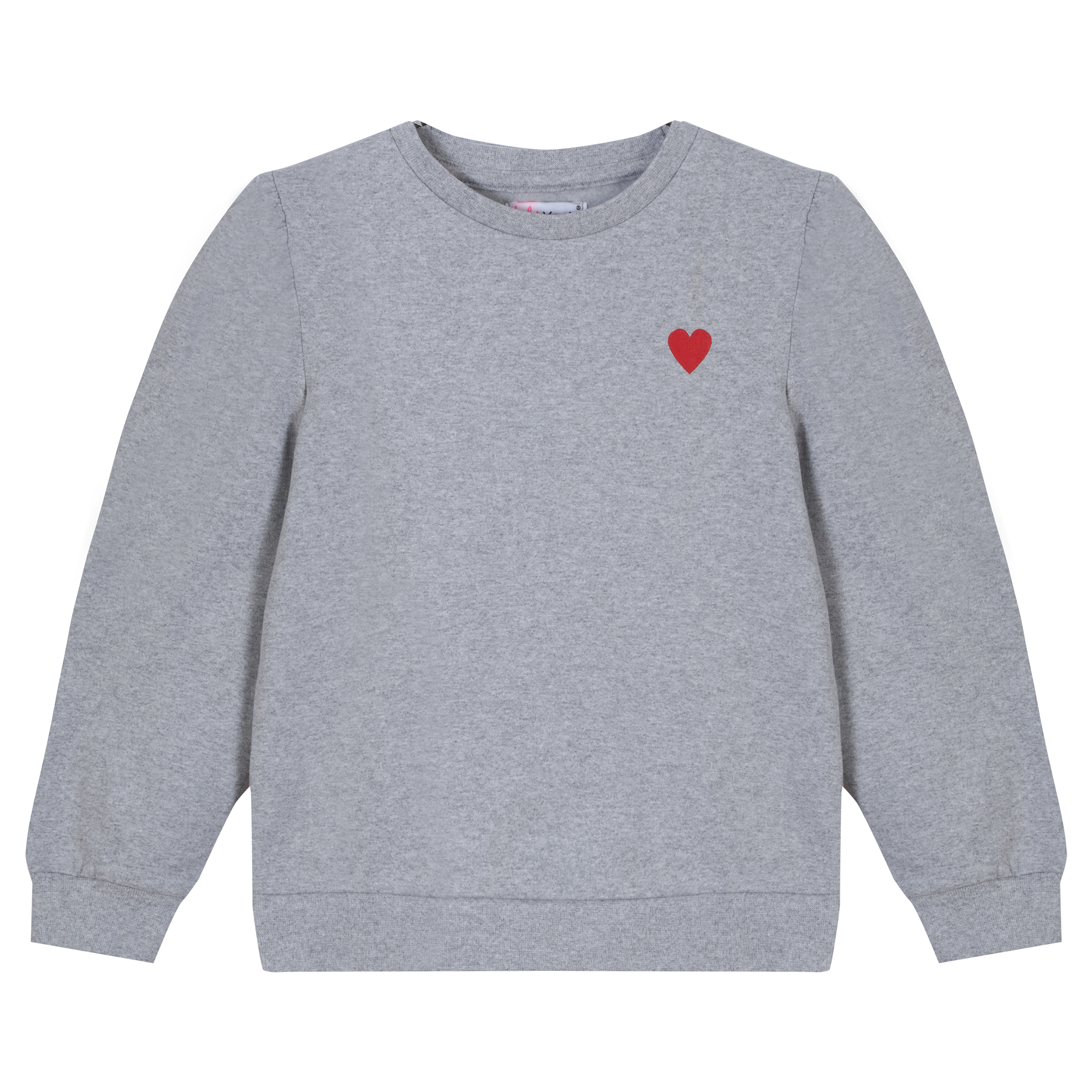 Sweat col rond brodé cœur 3/12 ans - Rose foncé