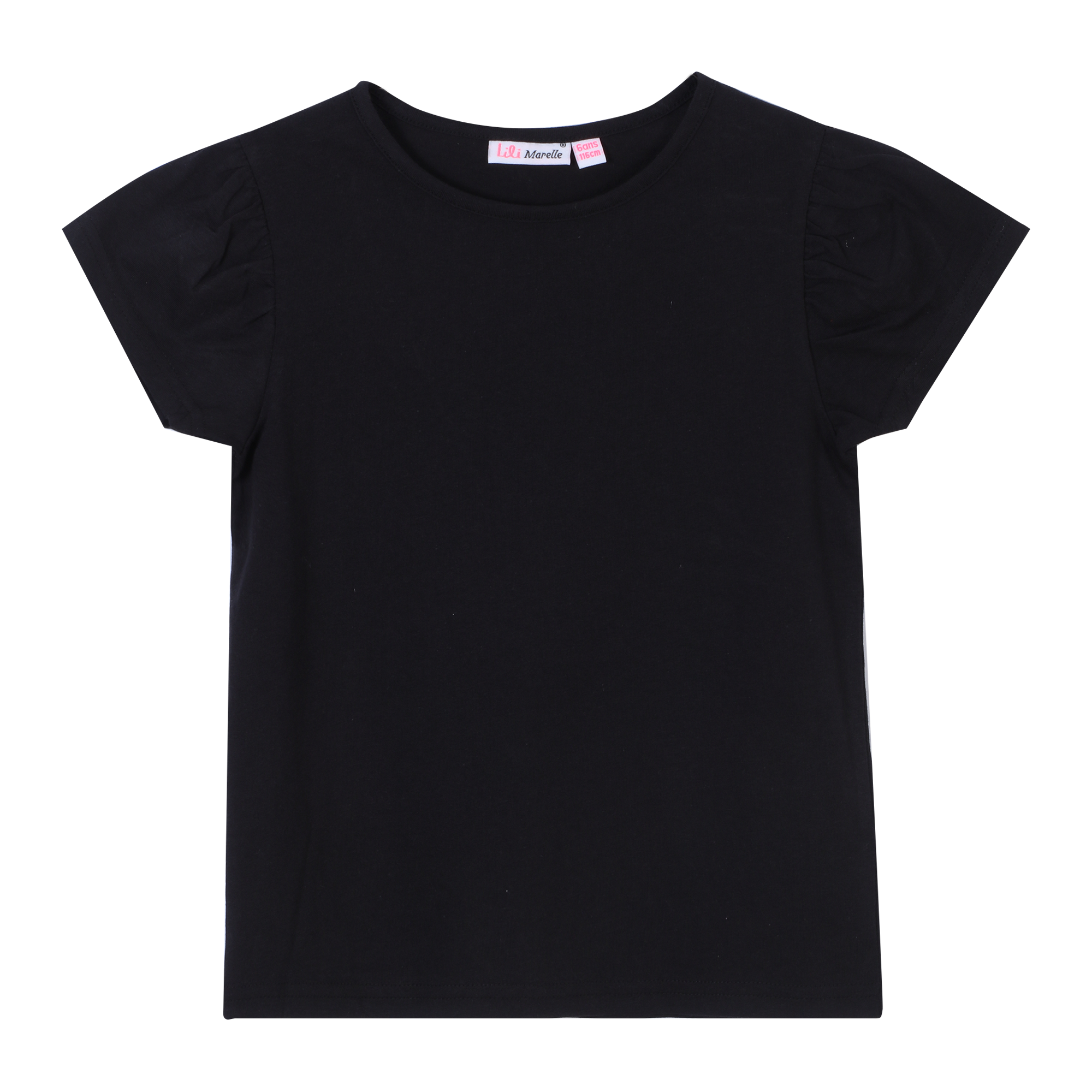 Tee-shirt uni manches courtes 3/12 ans - Noir