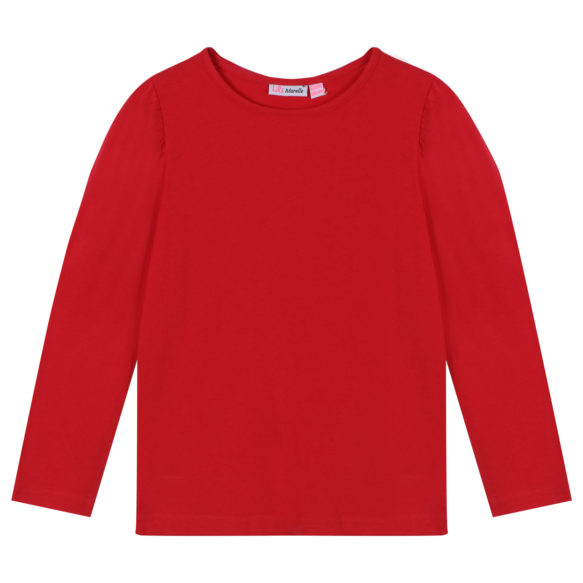 Tee-shirt uni manches longues 3/12 ans - Rouge
