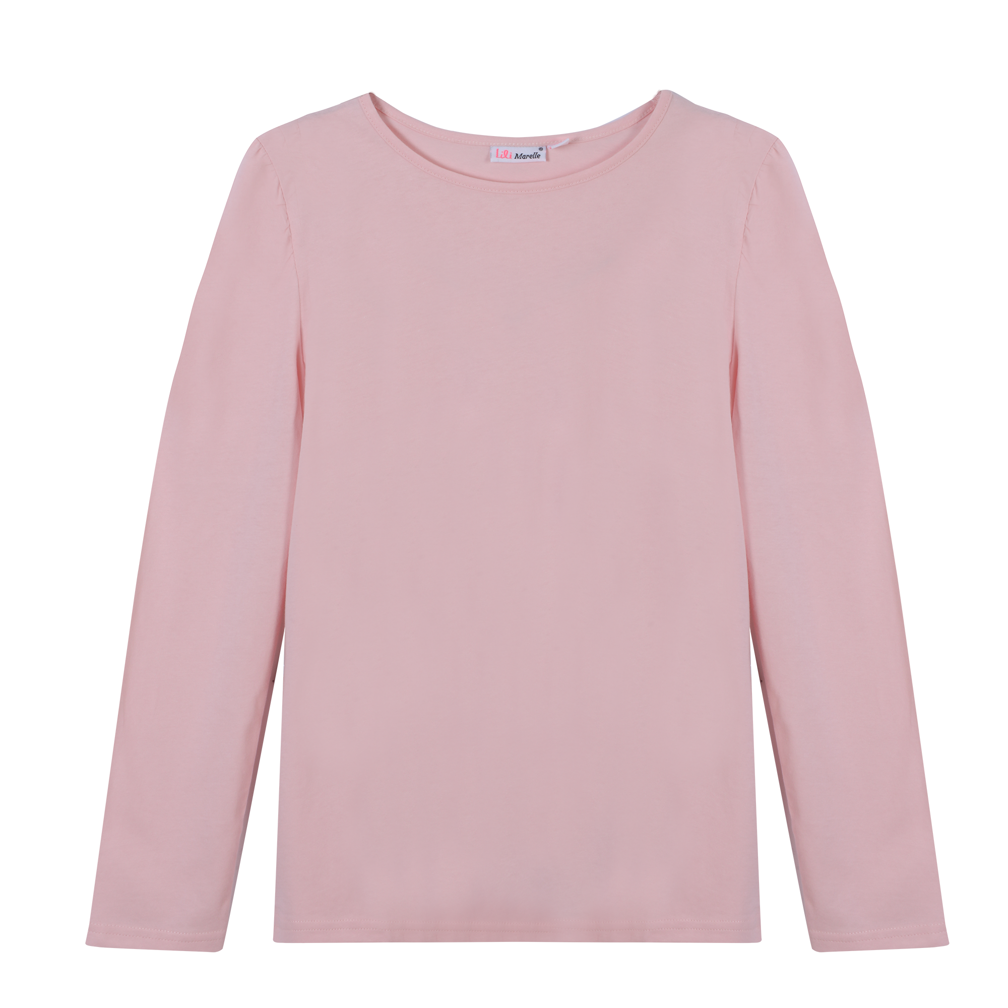 Tee-shirt uni manches longues 3/12 ans - Rose foncé