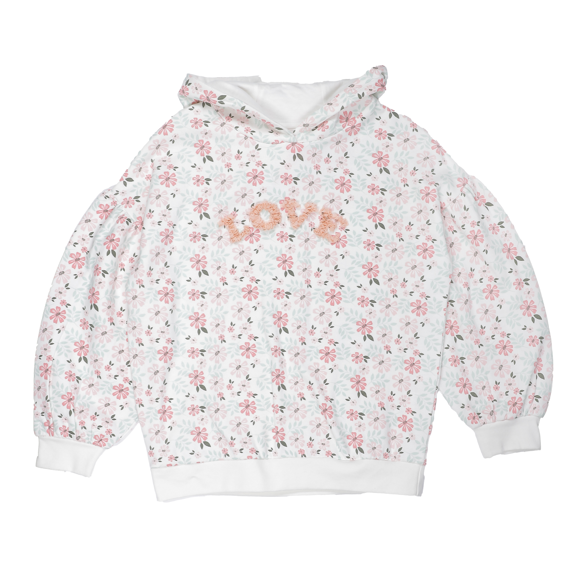 Sweat à capuche fleuri 3/10 ans - Imprimé