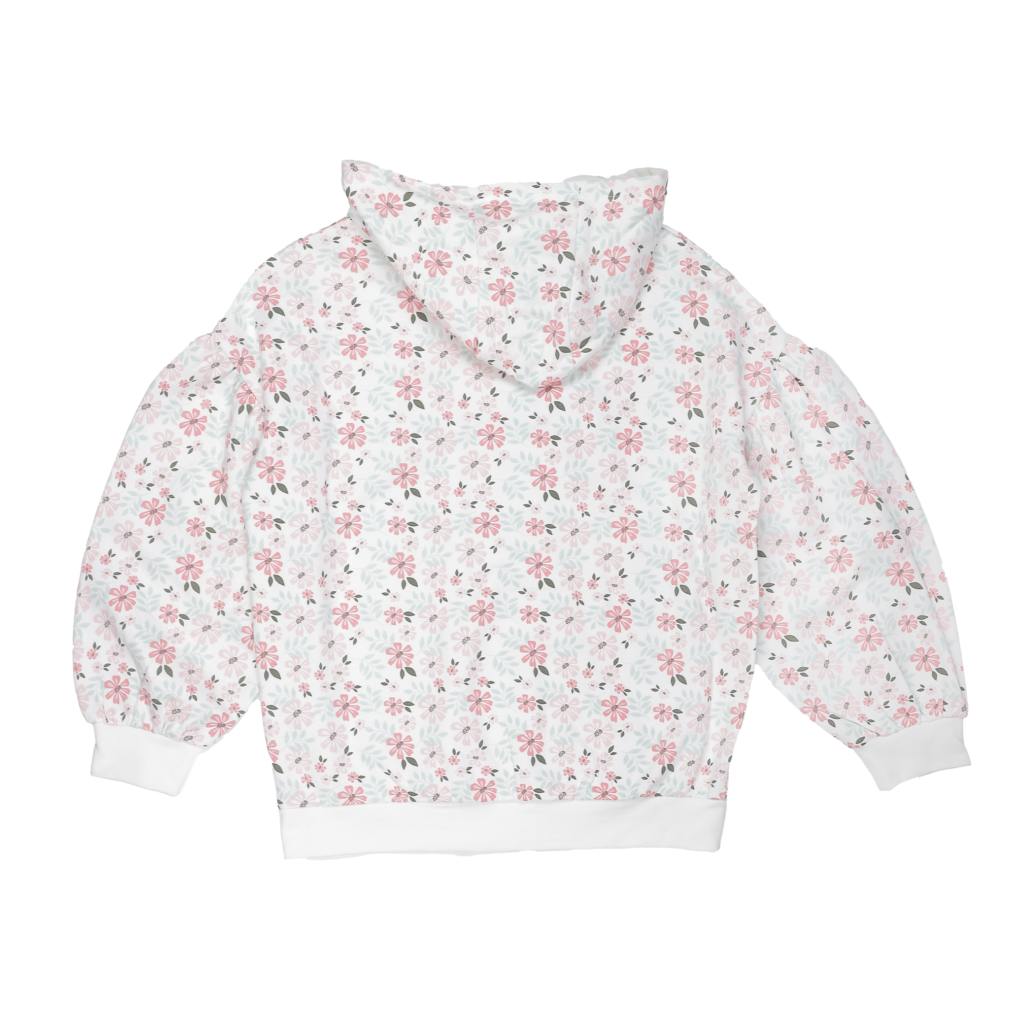 Sweat à capuche fleuri 3/10 ans - Rose