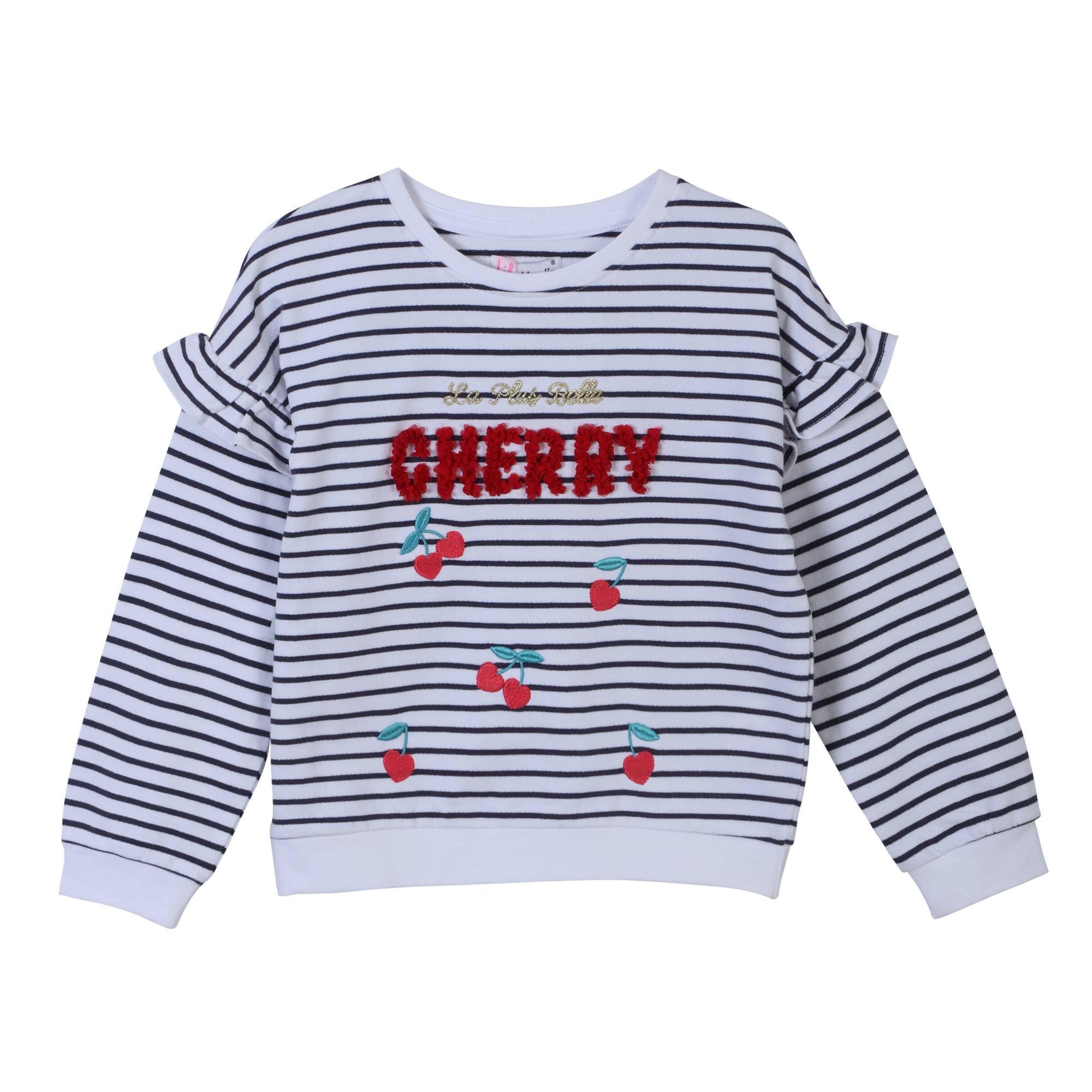Sweat à volants 3/10 ans - Bleu foncé