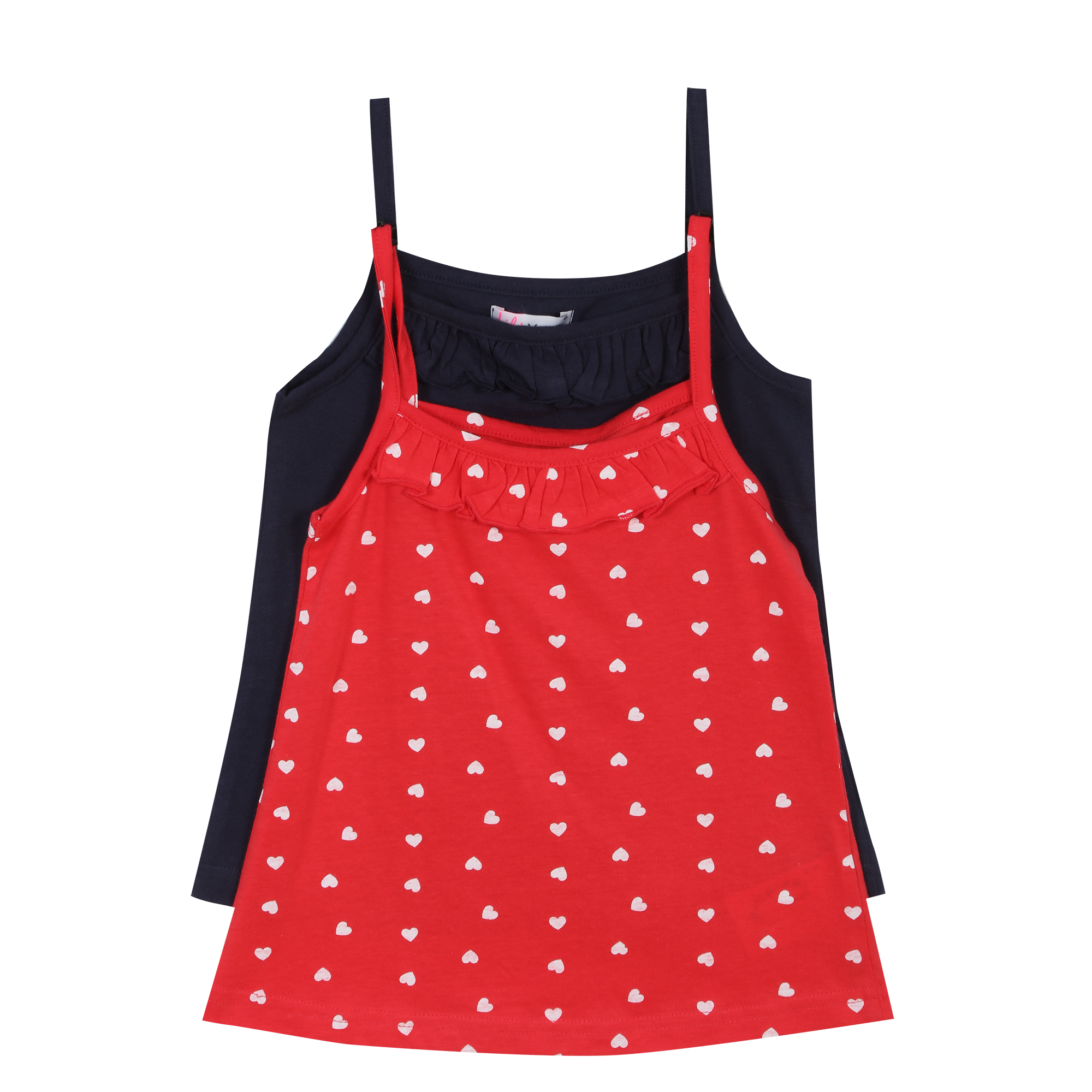 Lot de 2 débardeurs à volants 3/6 ans - Rouge