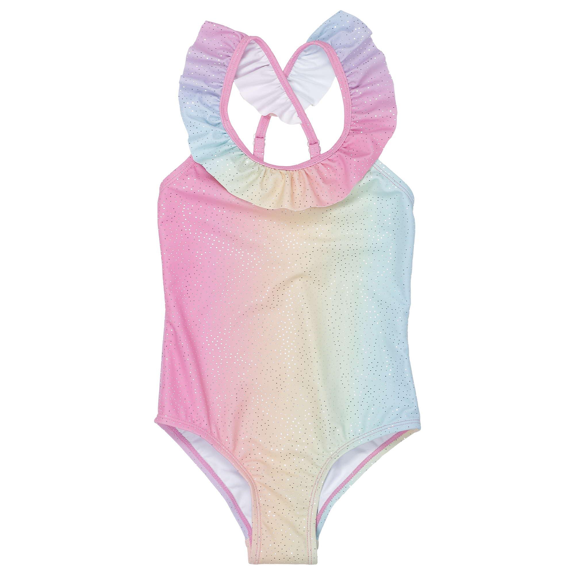 Maillot de bain 1 pièce à volant - Bleu clair