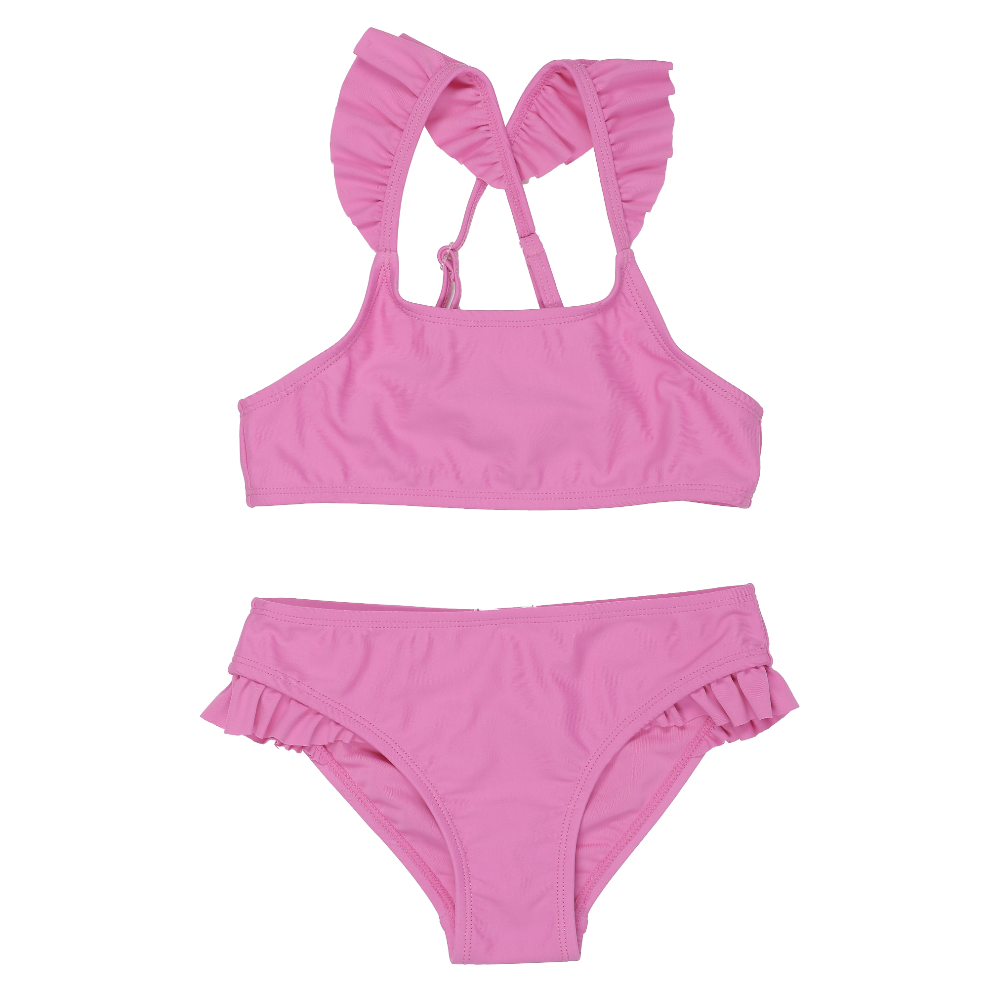 Maillot de bain 2 pièces avec volants - Blanc