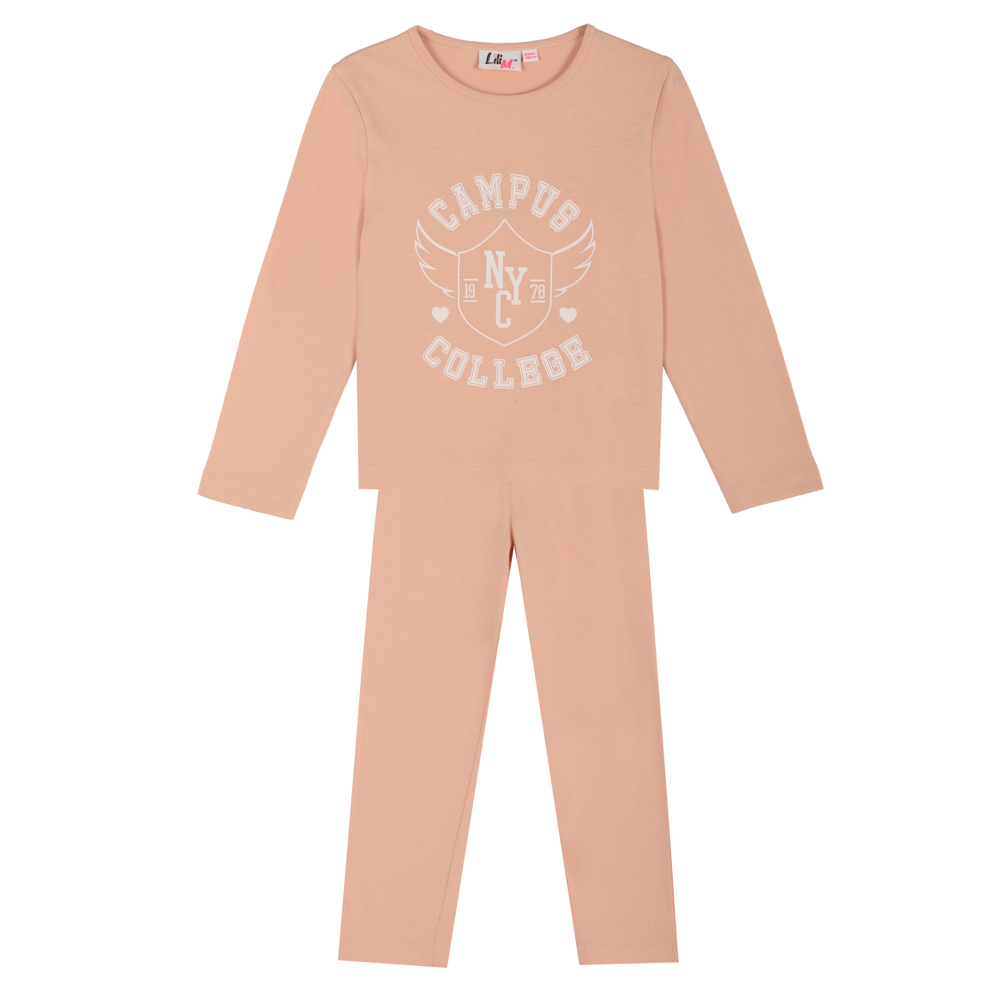 Pyjama en jersey 3/12 ans - Rose clair