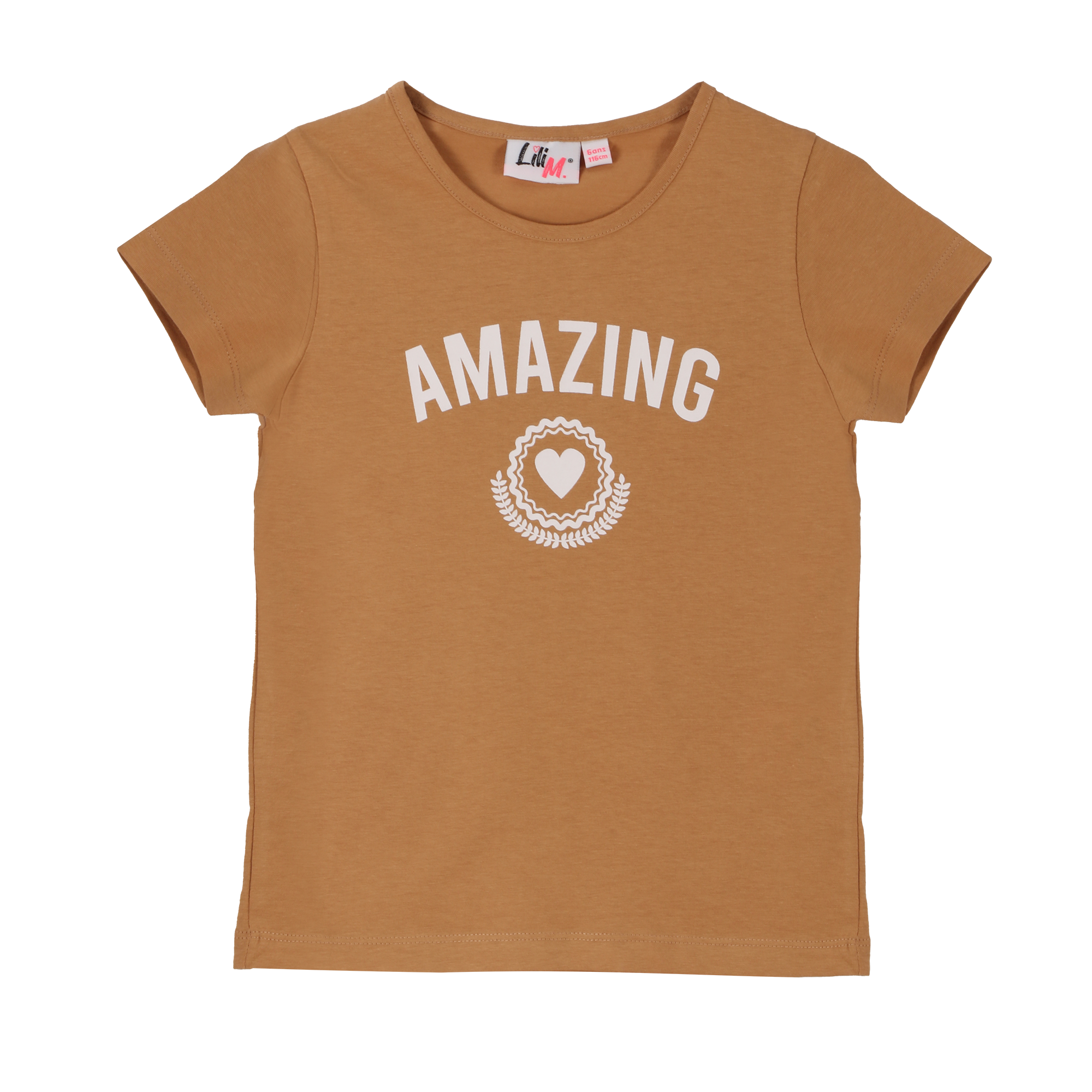 Tee-shirt manches courtes avec animation 3/12 ans - Beige