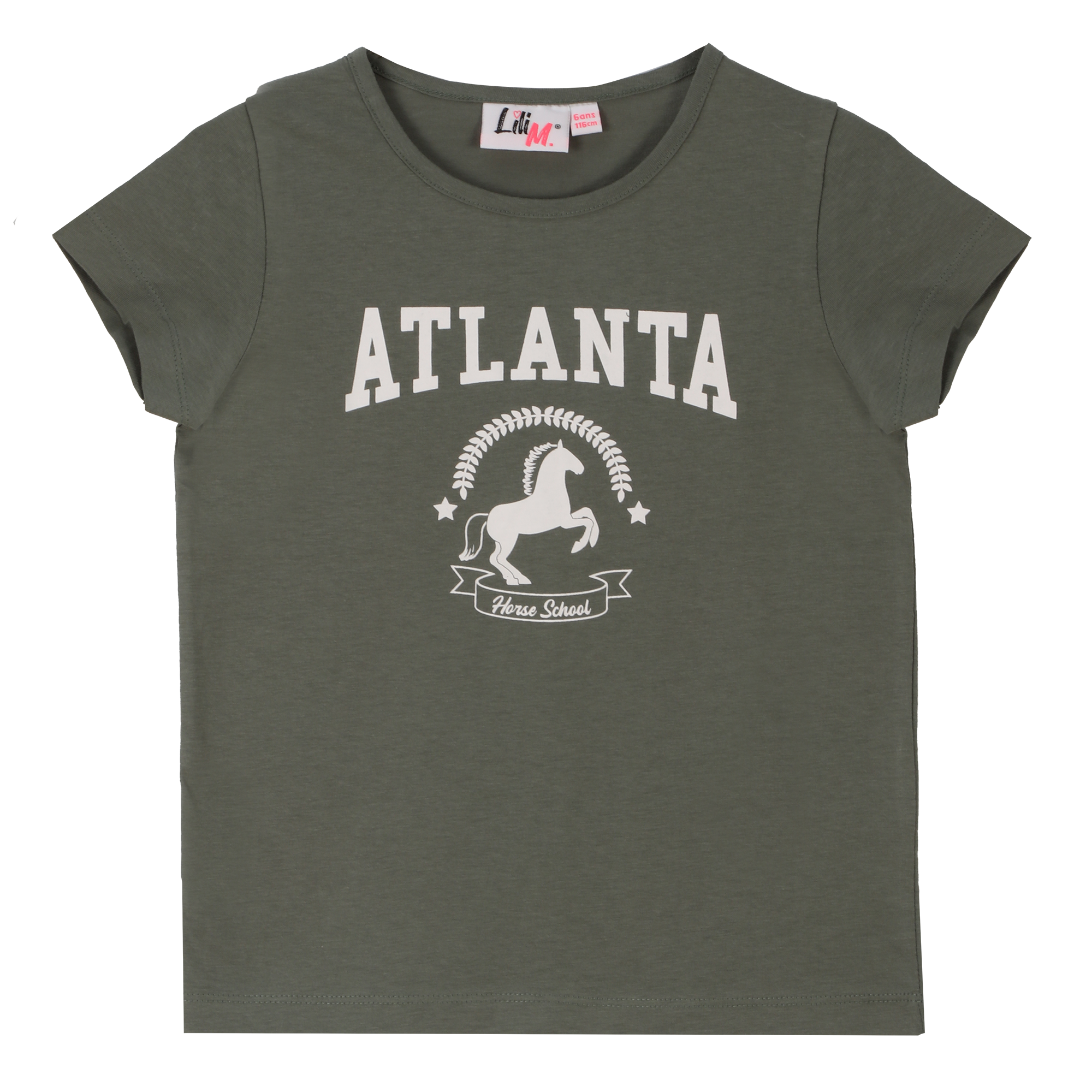 Tee-shirt manches courtes avec animation 3/12 ans - Kaki
