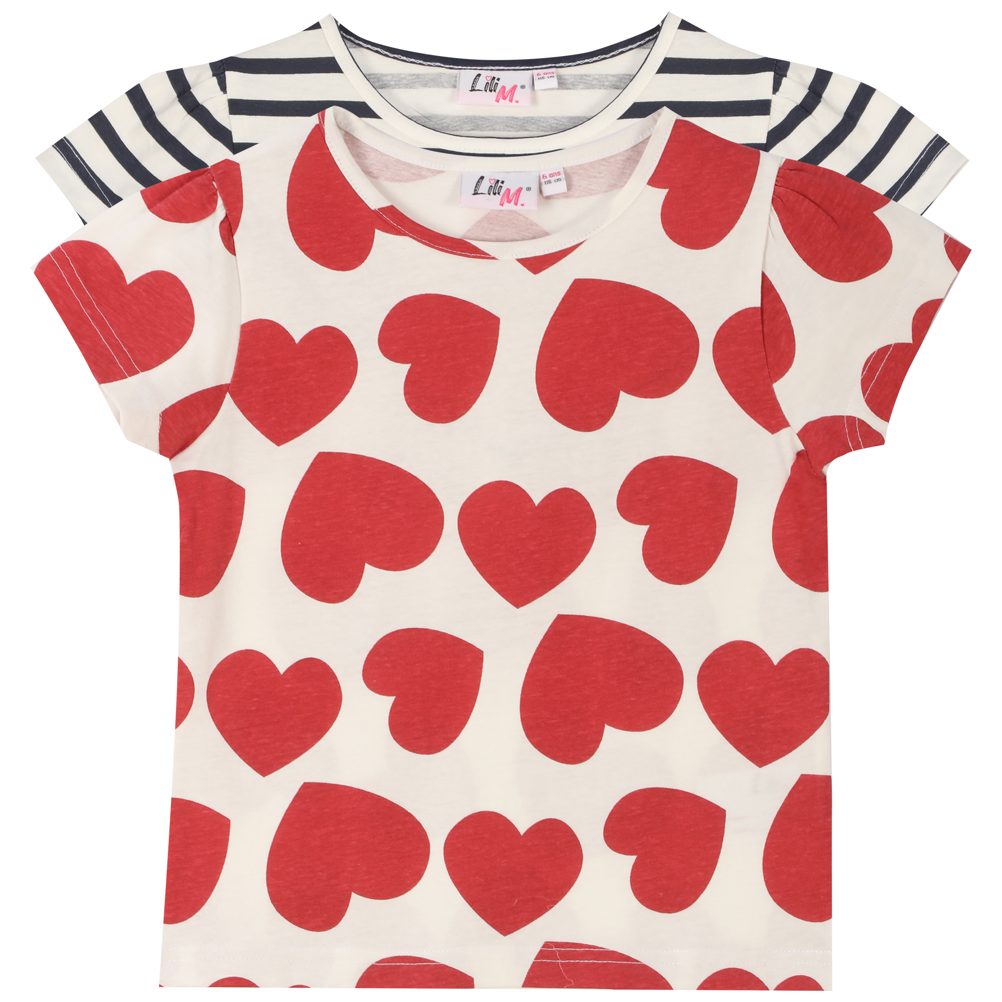 Lot de 2 tee-shirts manches courtes avec animation 3/12 ans - Violet