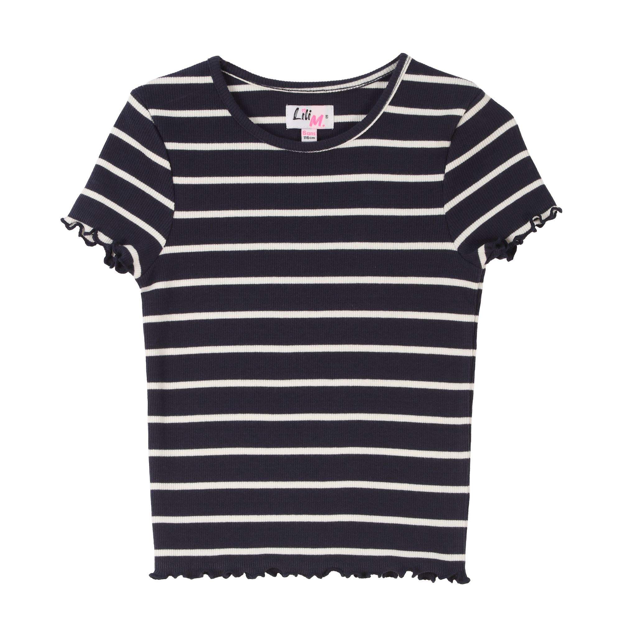 Tee-shirt manches courtes côtelé 3/12 ans - Beige
