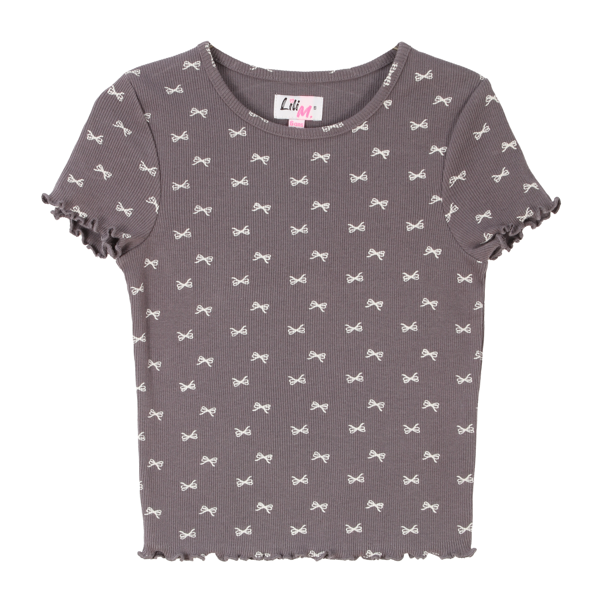 Tee-shirt manches courtes côtelé 3/12 ans - Bleu