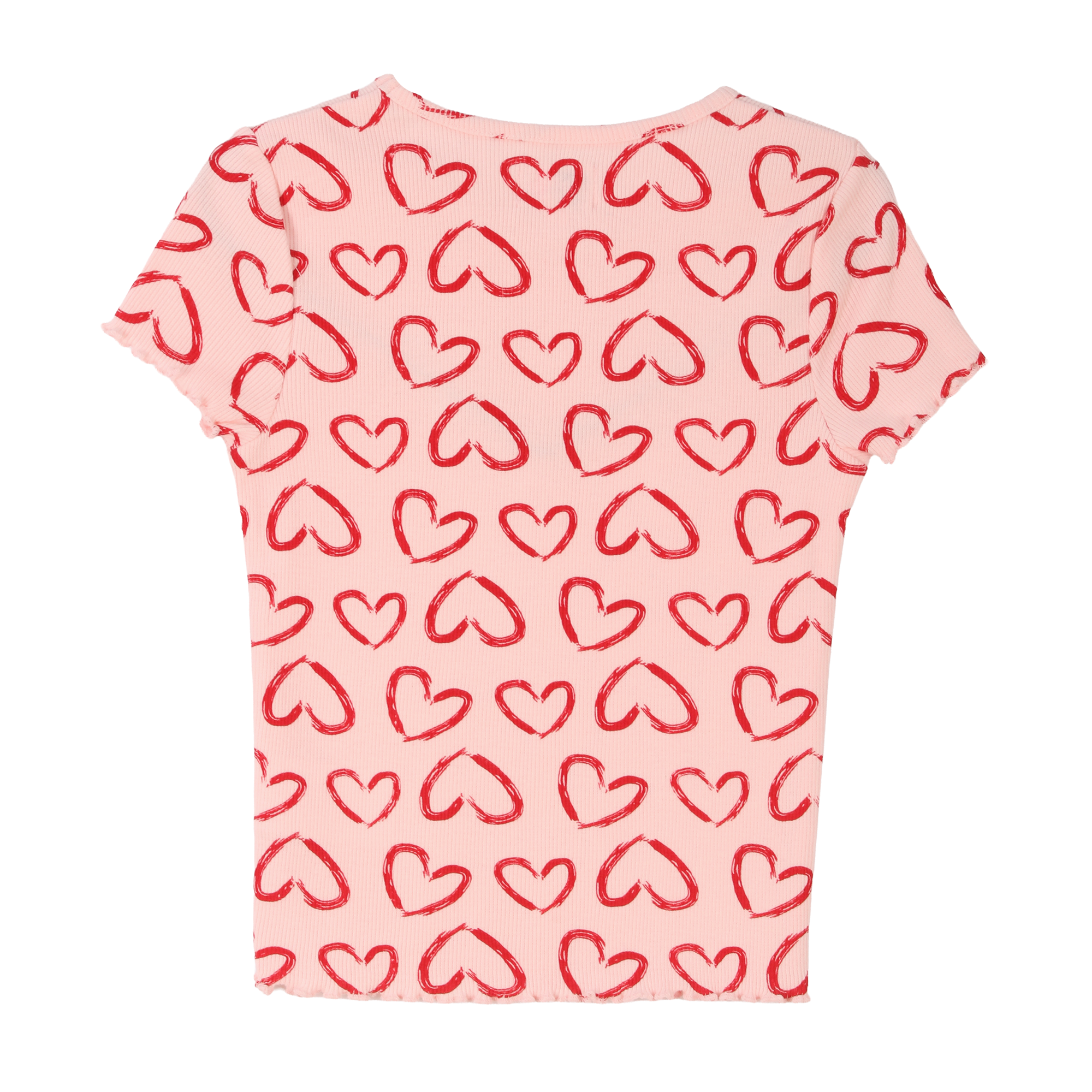 Tee-shirt manches courtes côtelé 3/12 ans - Rose