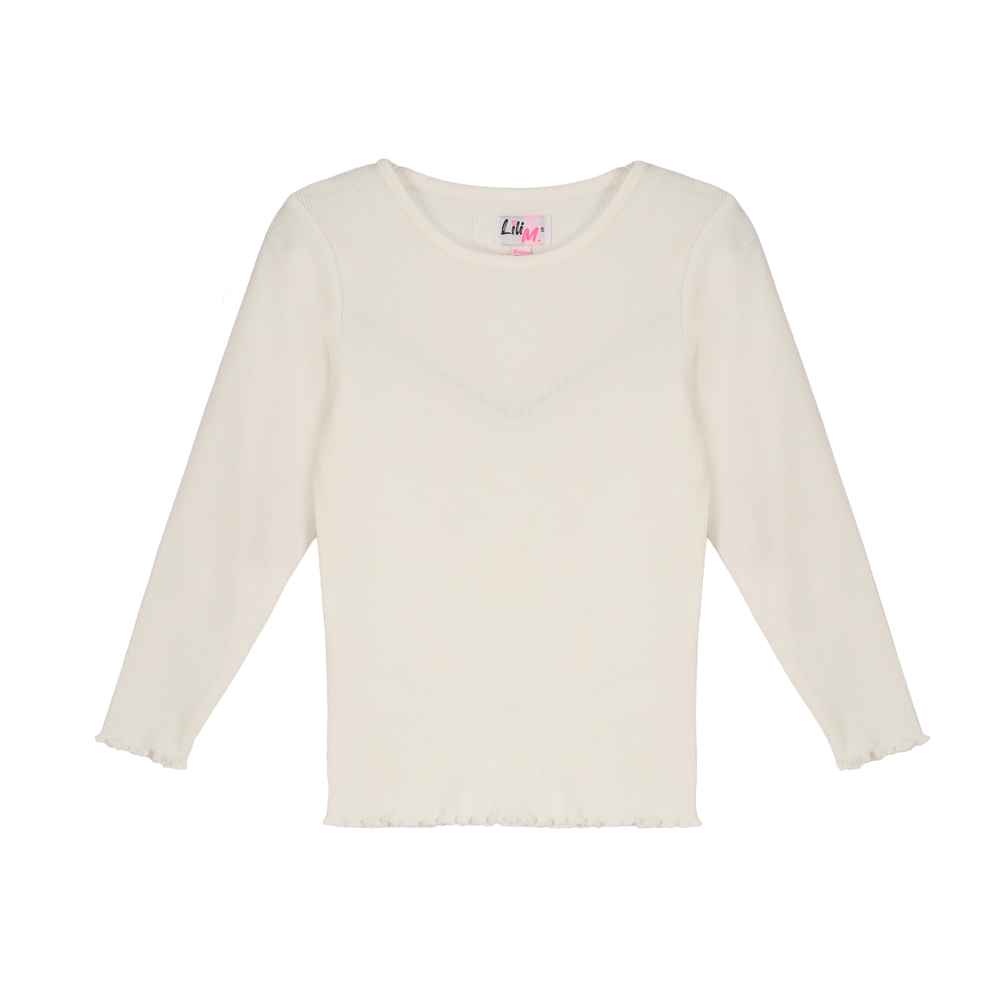 Tee-shirt manches longues côtelé 3/12 ans - Blanc