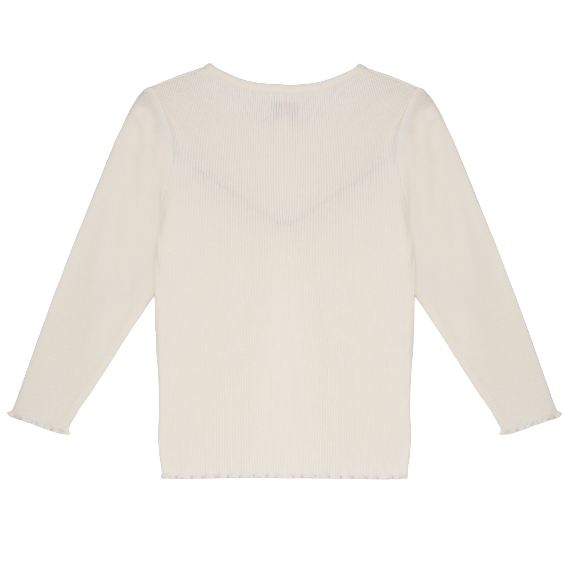Tee-shirt manches longues côtelé 3/12 ans - Blanc