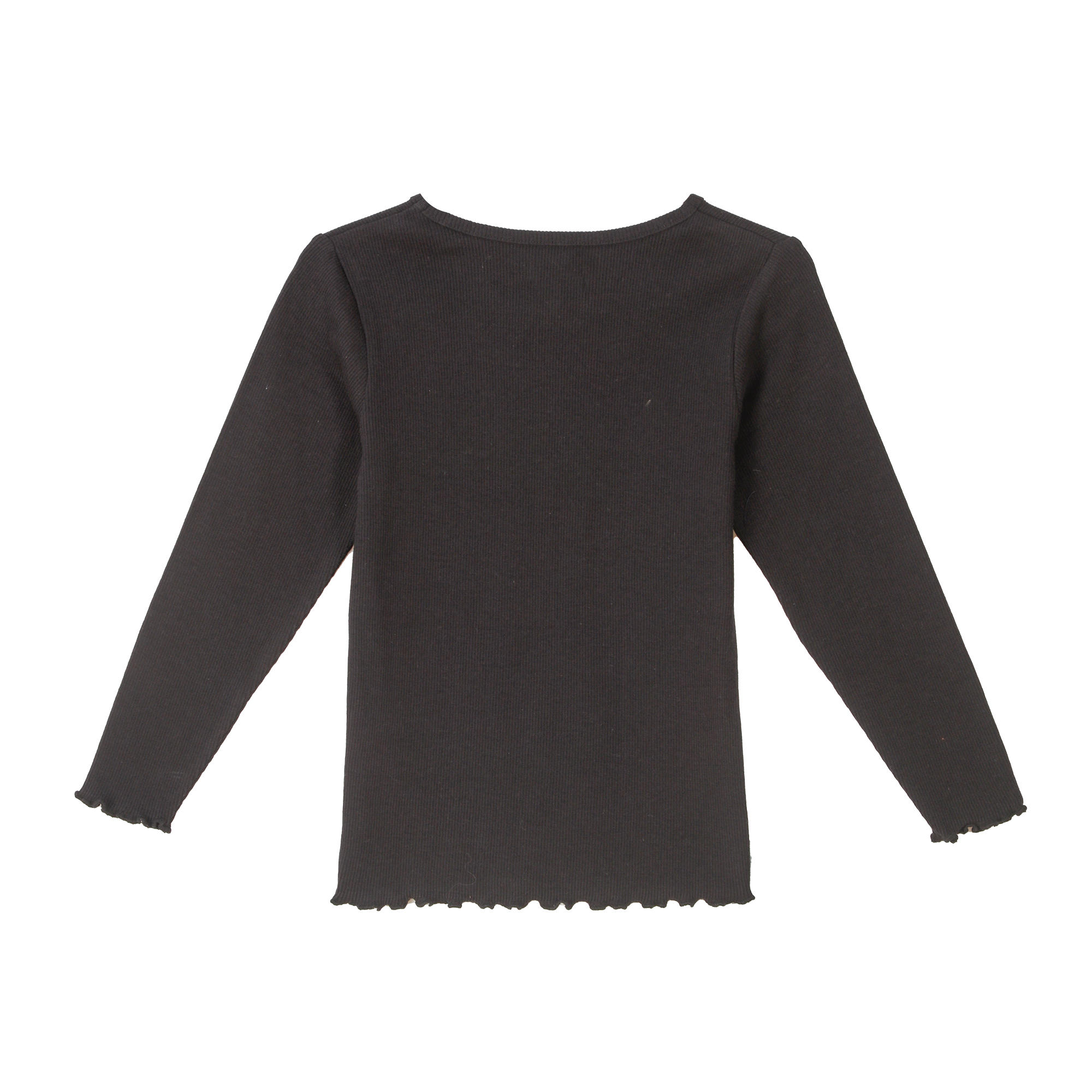 Tee-shirt manches longues côtelé 3/12 ans - Noir