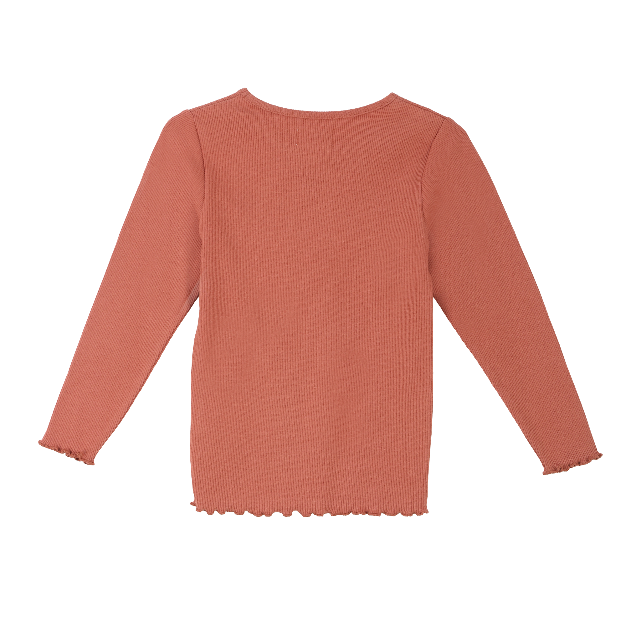 Tee-shirt manches longues côtelé 3/12 ans - Orange