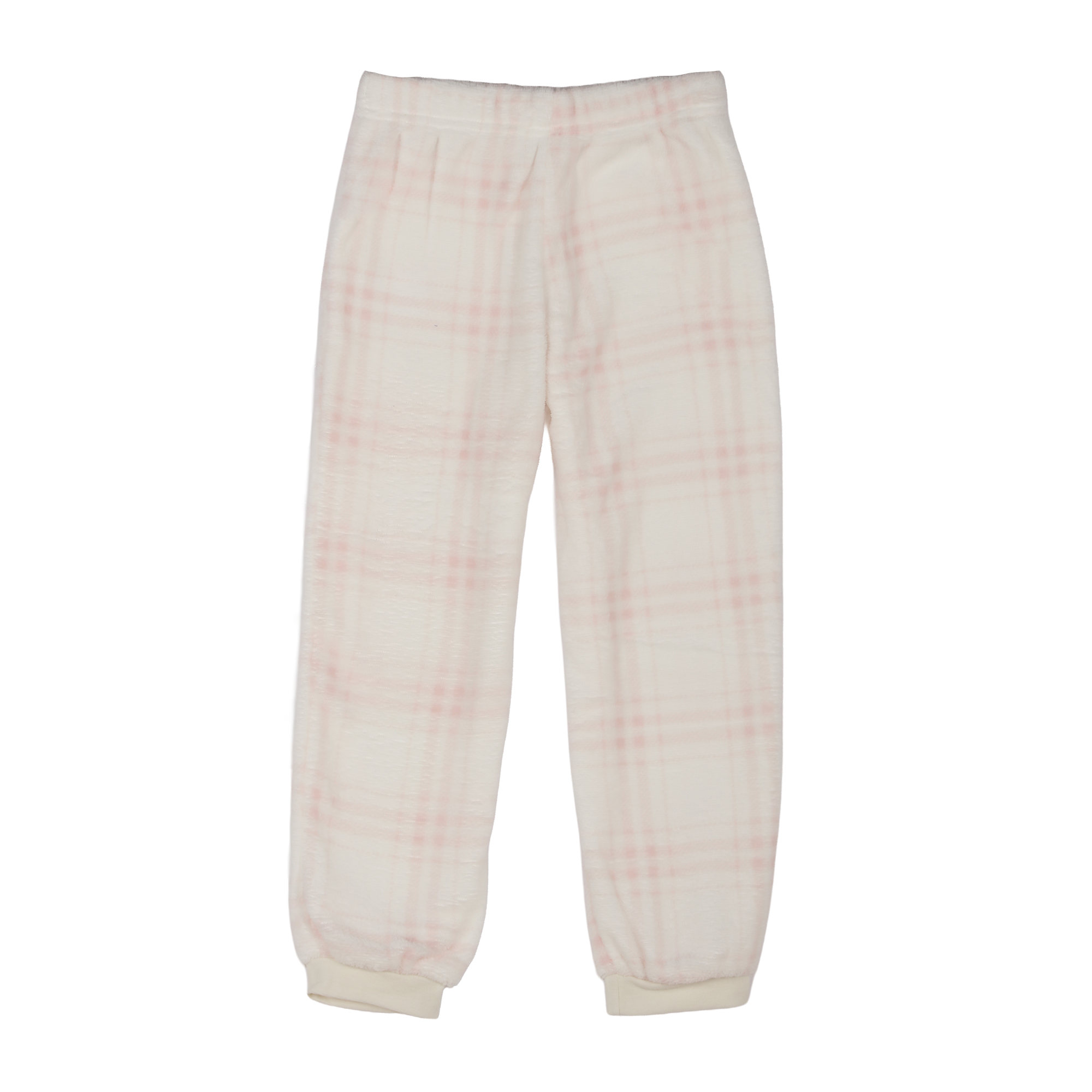 Pyjama coral fleece bas à carreaux 4/12 ans - Rose