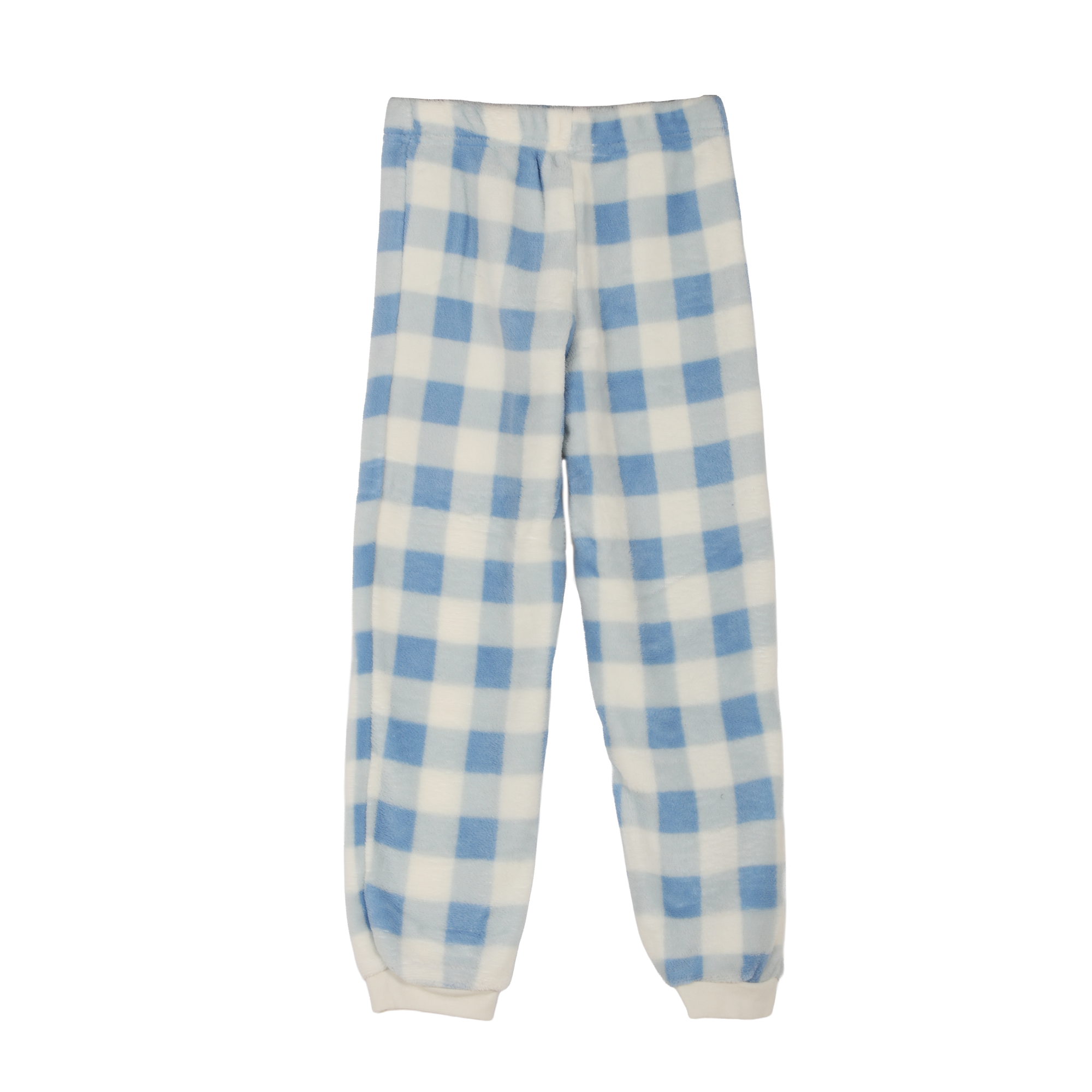 Pyjama coral fleece bas à carreaux 4/12 ans - Bleu