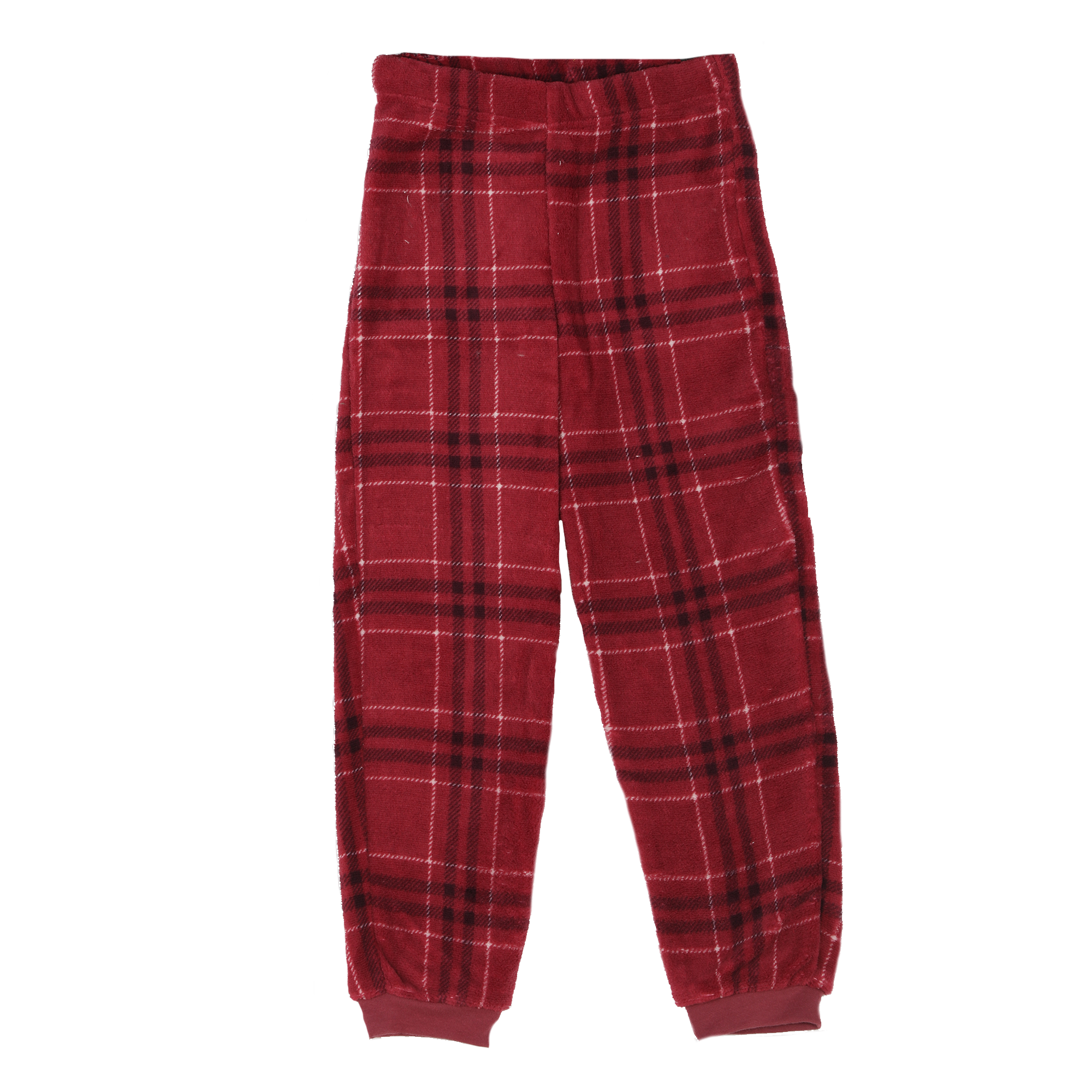 Pyjama coral fleece bas à carreaux 4/12 ans - Rouge