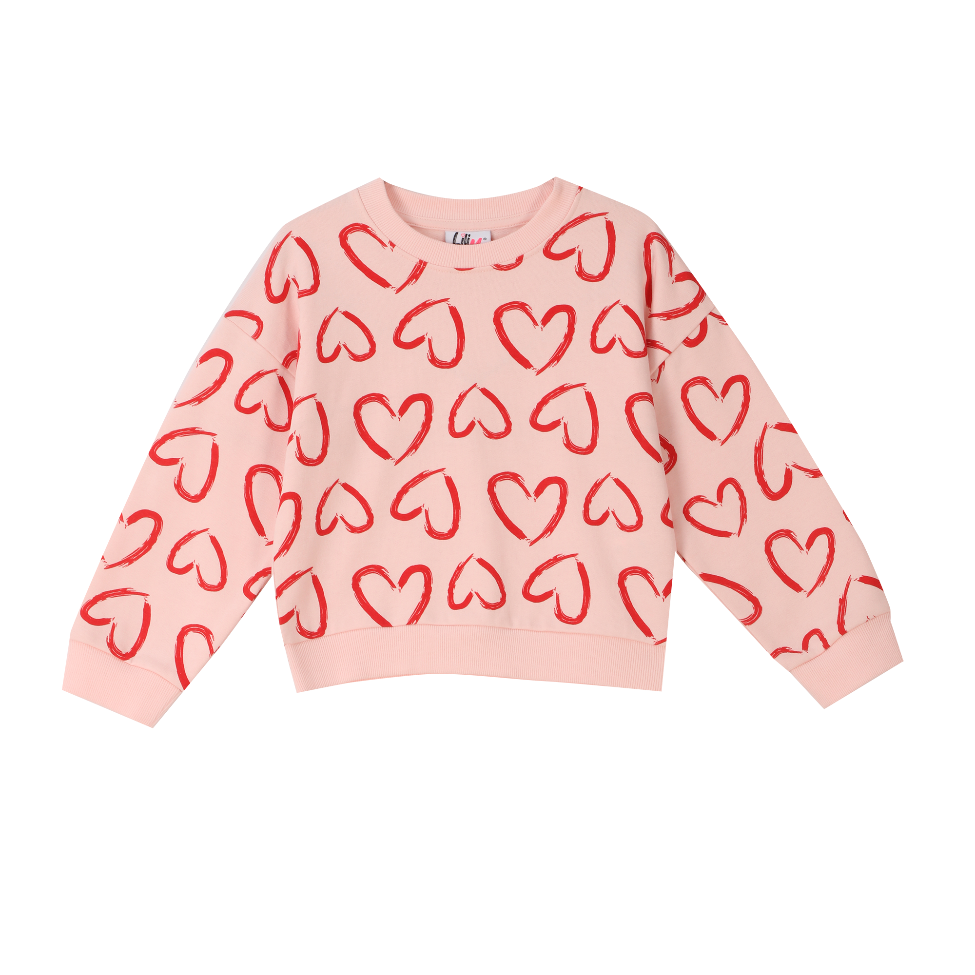 Sweat col rond imprimé 3/12 ans - Rose