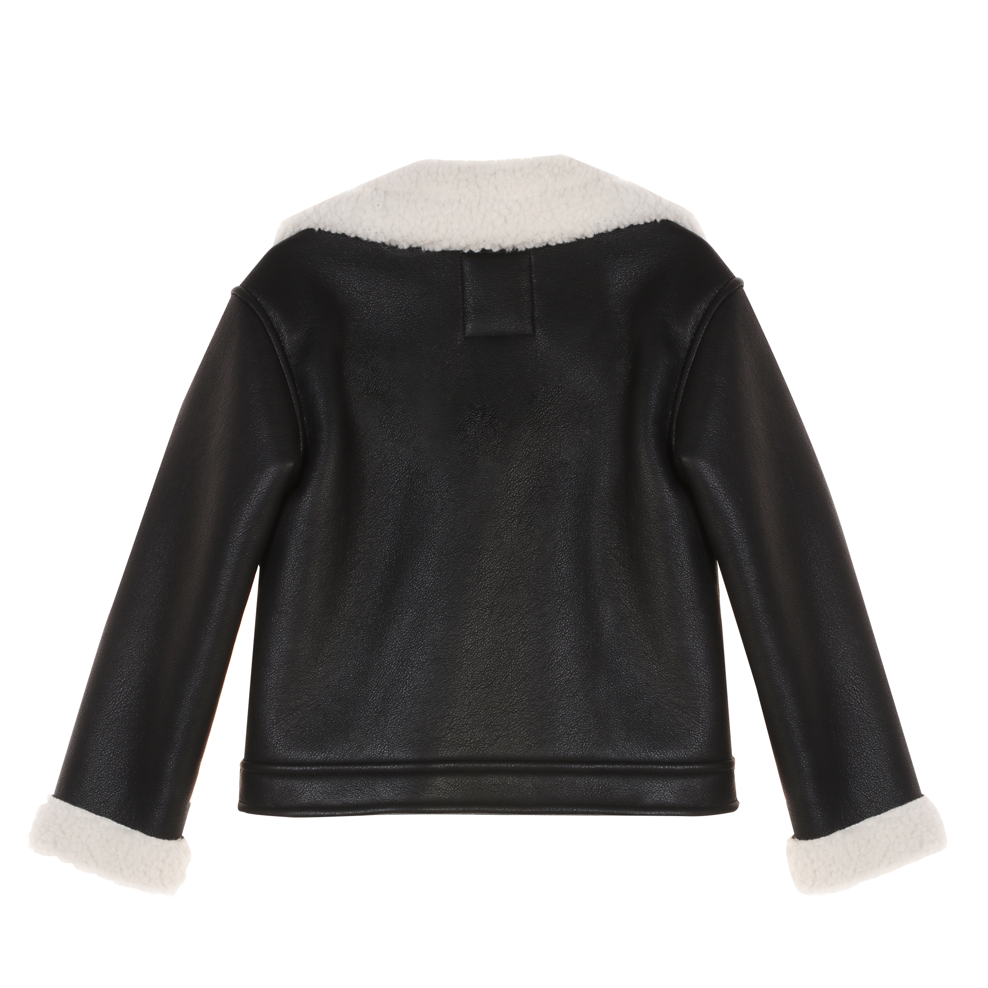 Veste bombardier doublée sherpa 3/12 ans - Noir