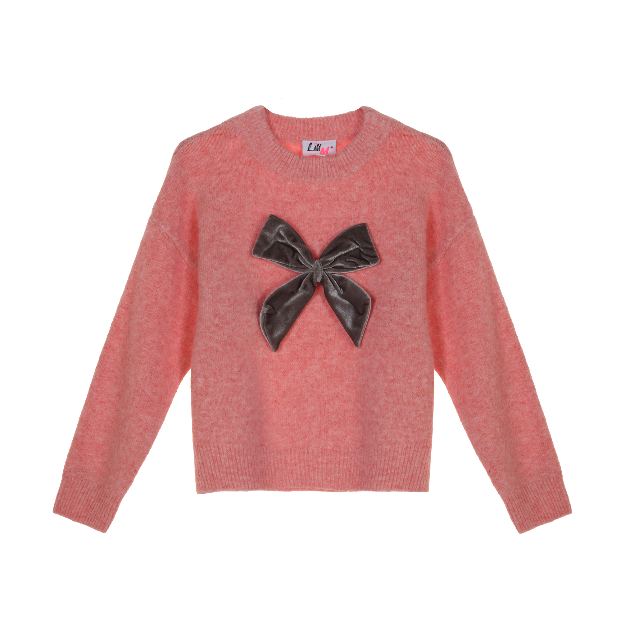 Pull avec nœud 3/12 ans - Rose