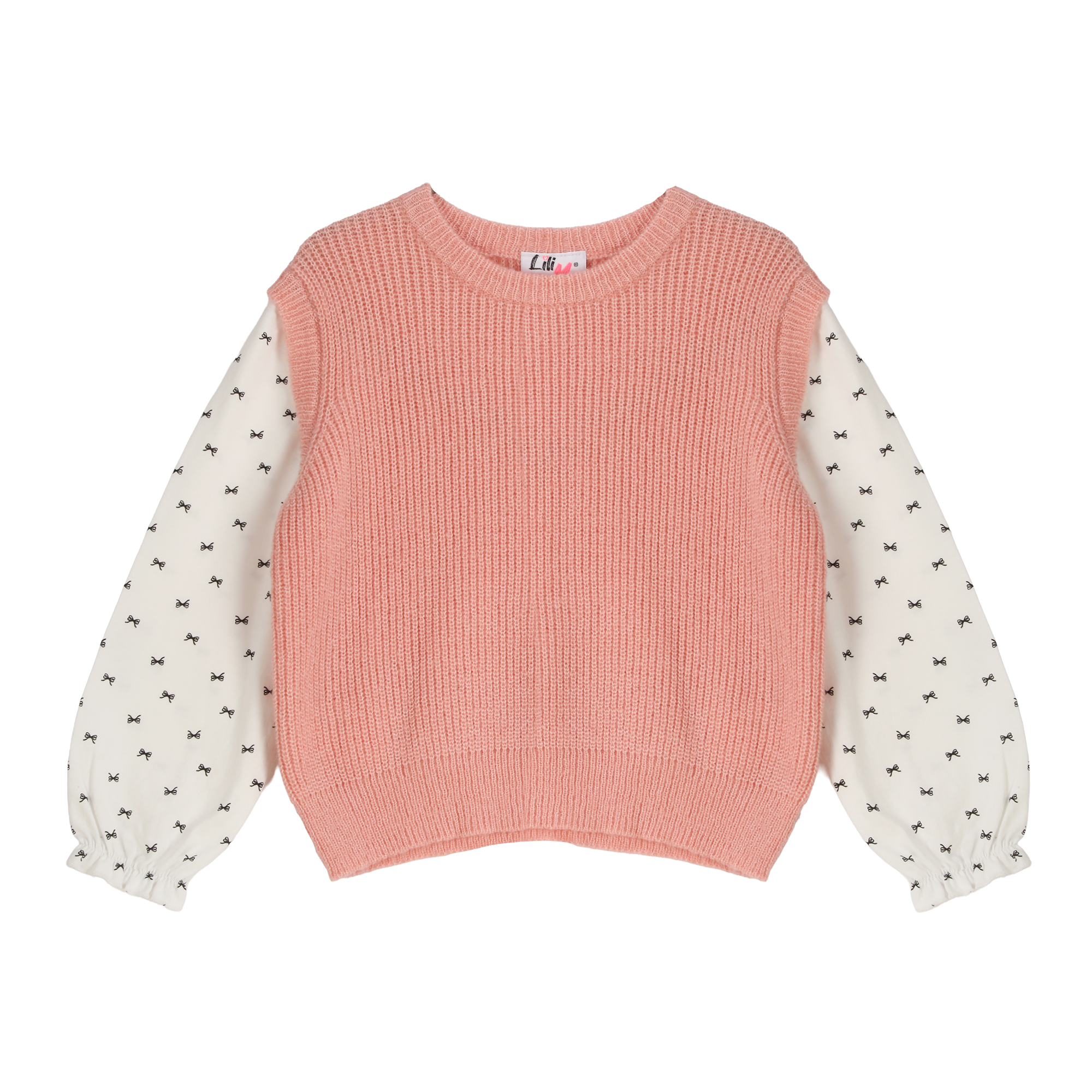 Pull fausse doublure 3/12 ans - Bleu foncé