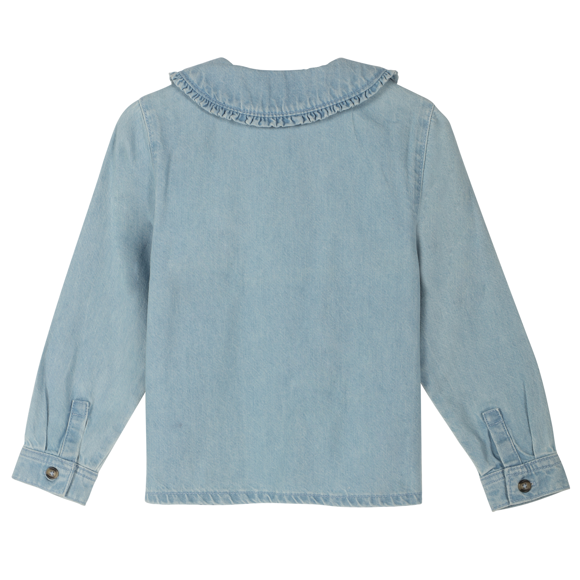 Chemise en jeans col claudine 3/12 ans - Bleu clair
