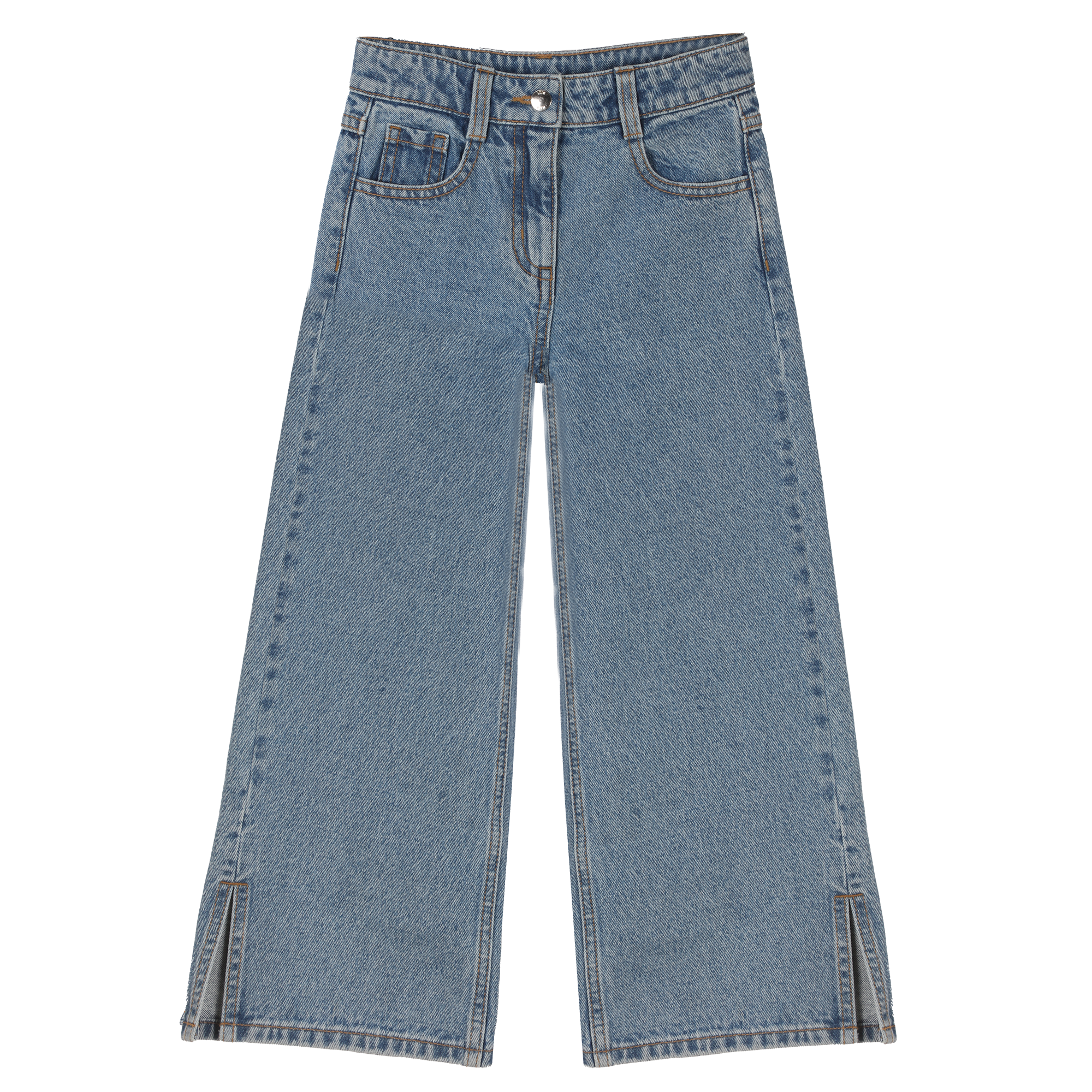 Jeans wide leg 3/12 ans - Bleu