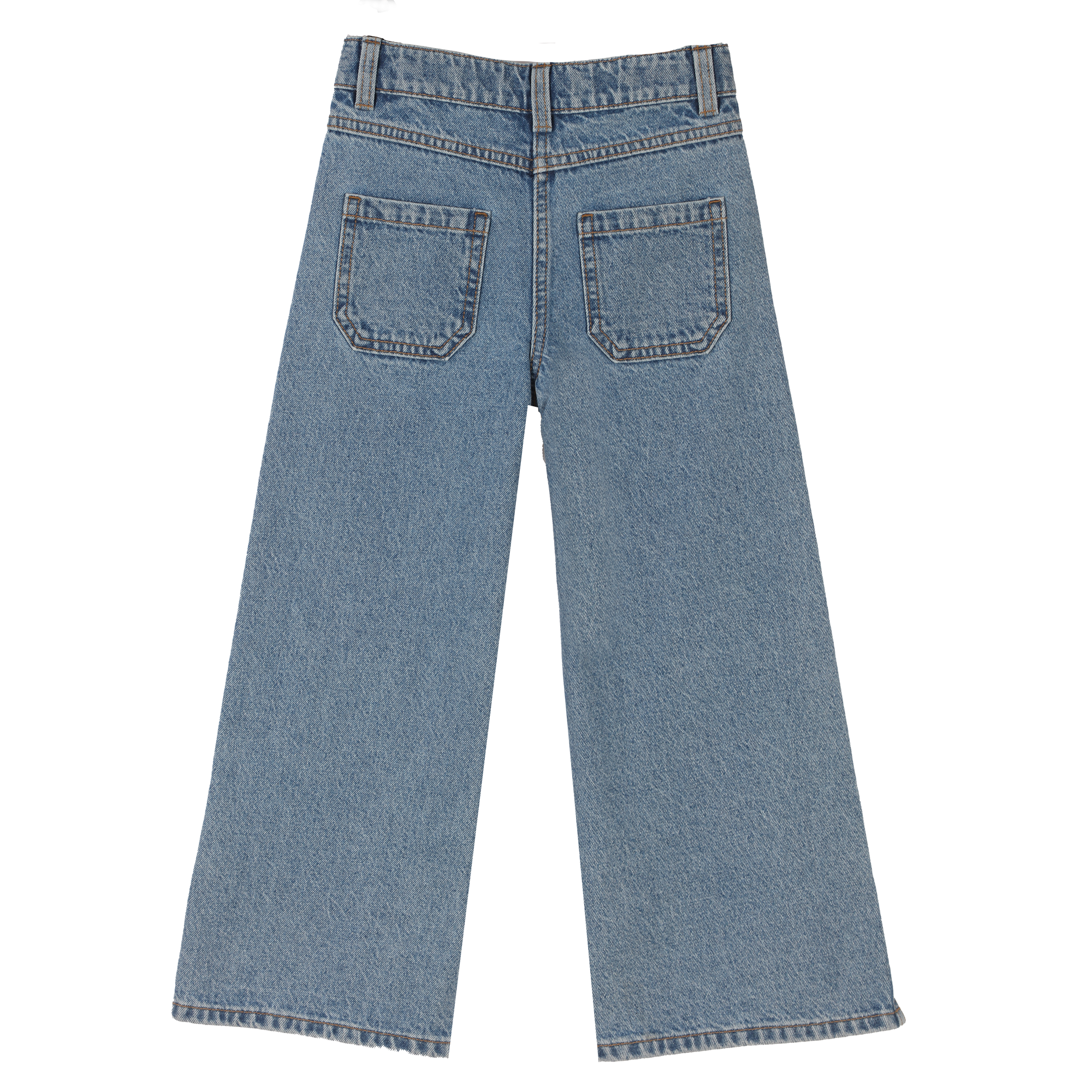Jeans wide leg 3/12 ans - Bleu