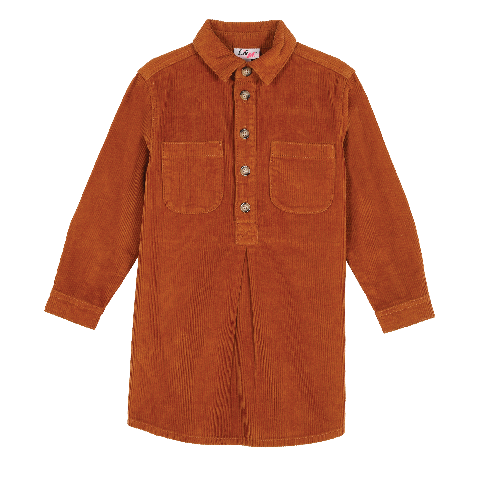 Robe chemise en velours 3/12 ans - Marron