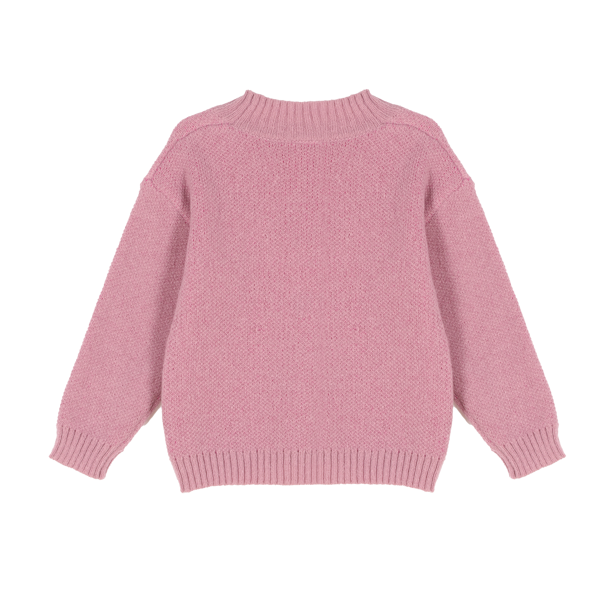 Pull col montant 3/12 ans - Rose
