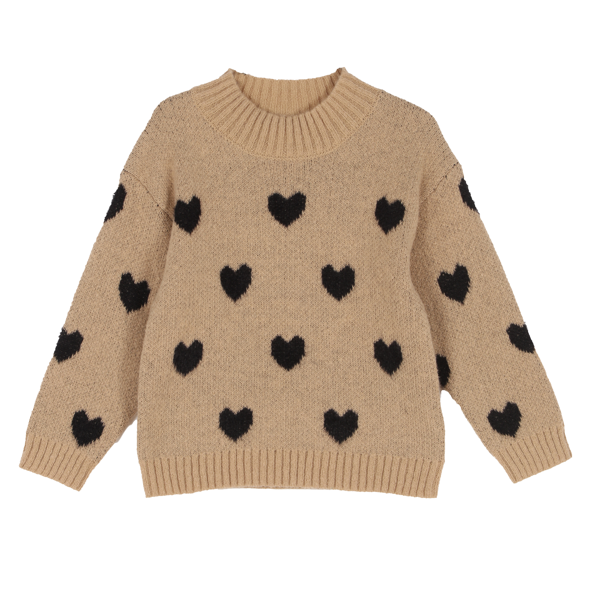 Pull col montant 3/12 ans - Beige