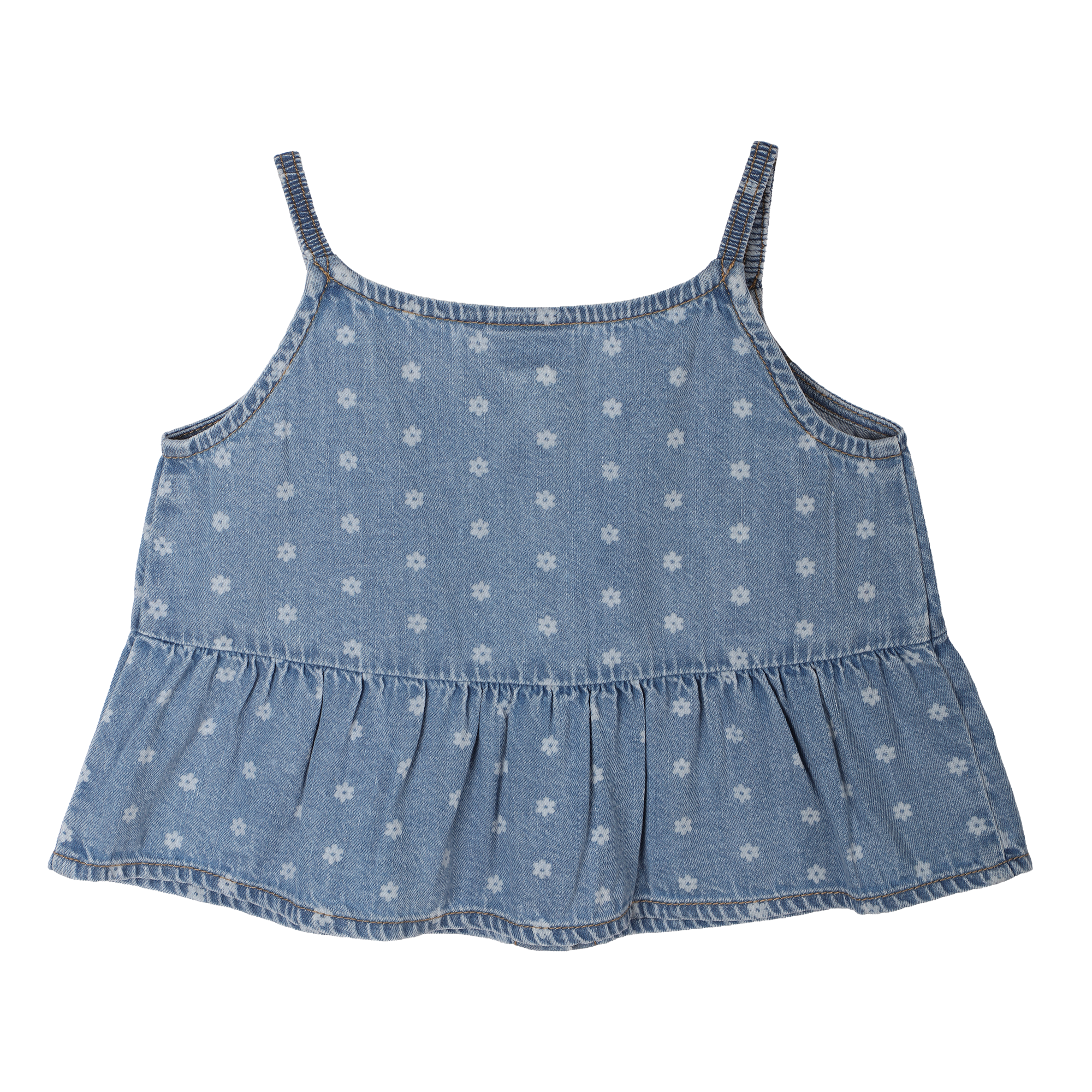 Top en jean bretelles fines - Bleu