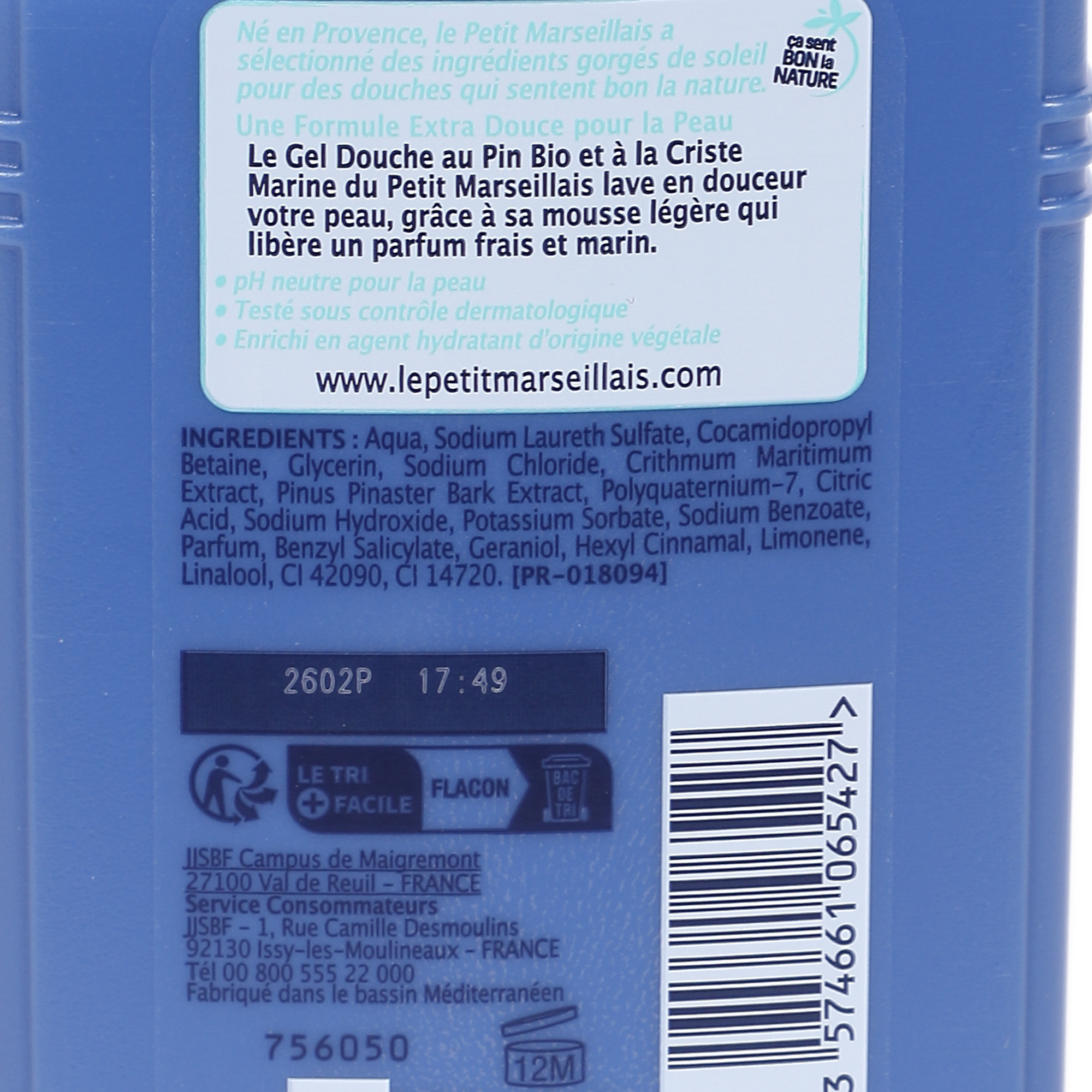 LOT DE 2 GELS DOUCHE PIN ET CRISTE MARINE