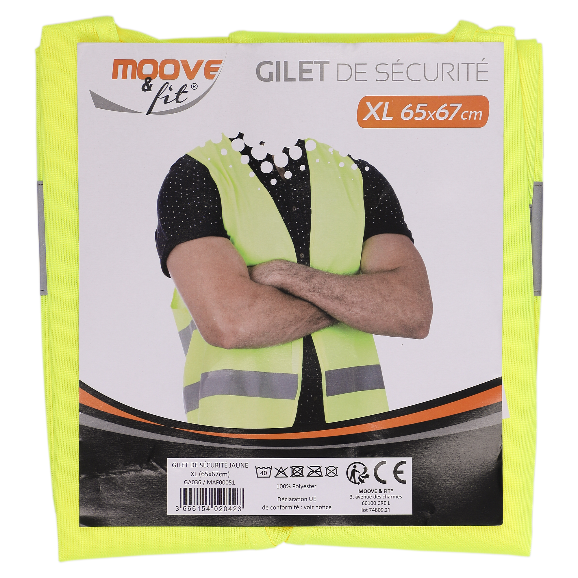 Gilet de sécurité adulte jaune